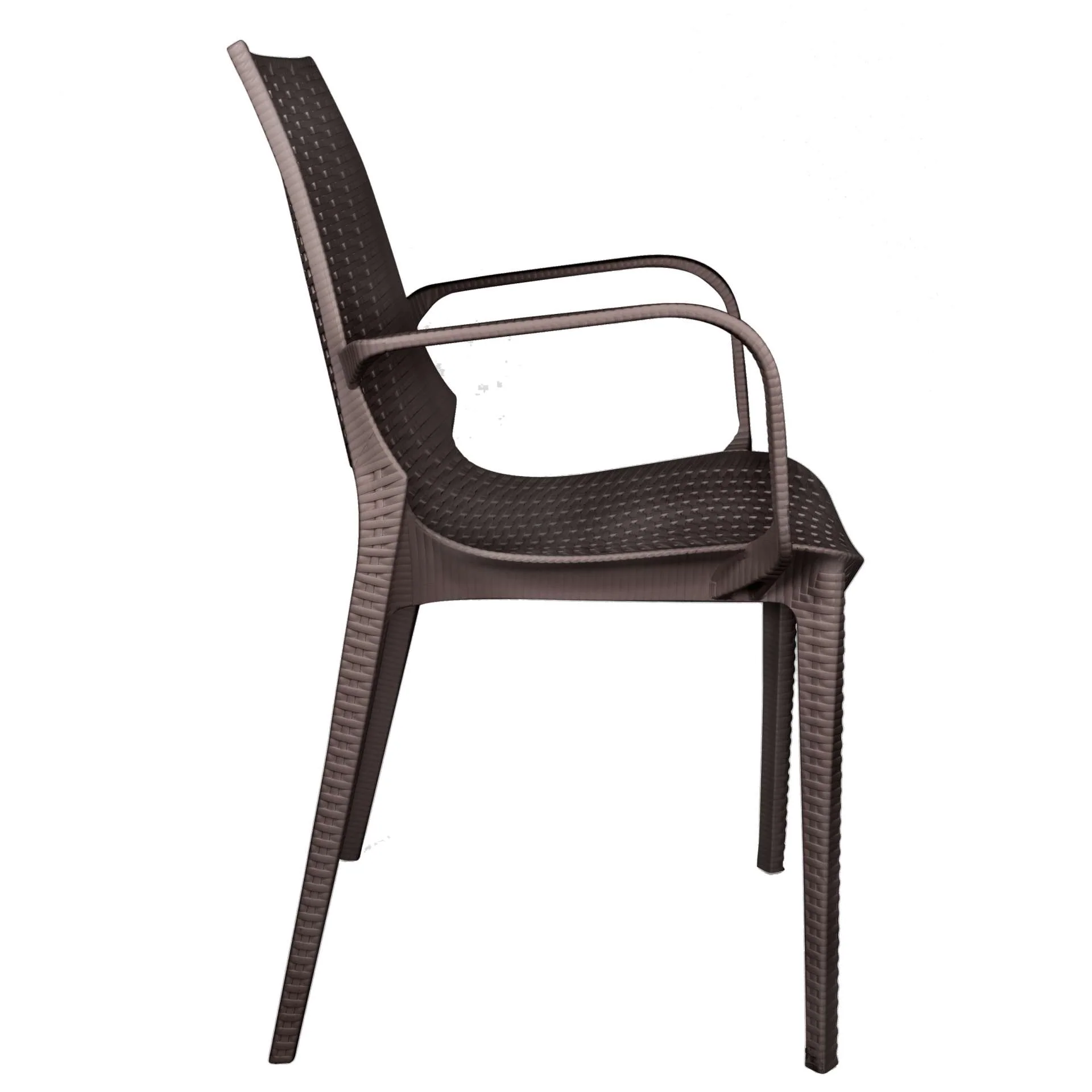 LeisureMod Kent Outdoor Patio Plastic Dining Arm Chair, Set of 4 - KCA21BR4 - Image 5