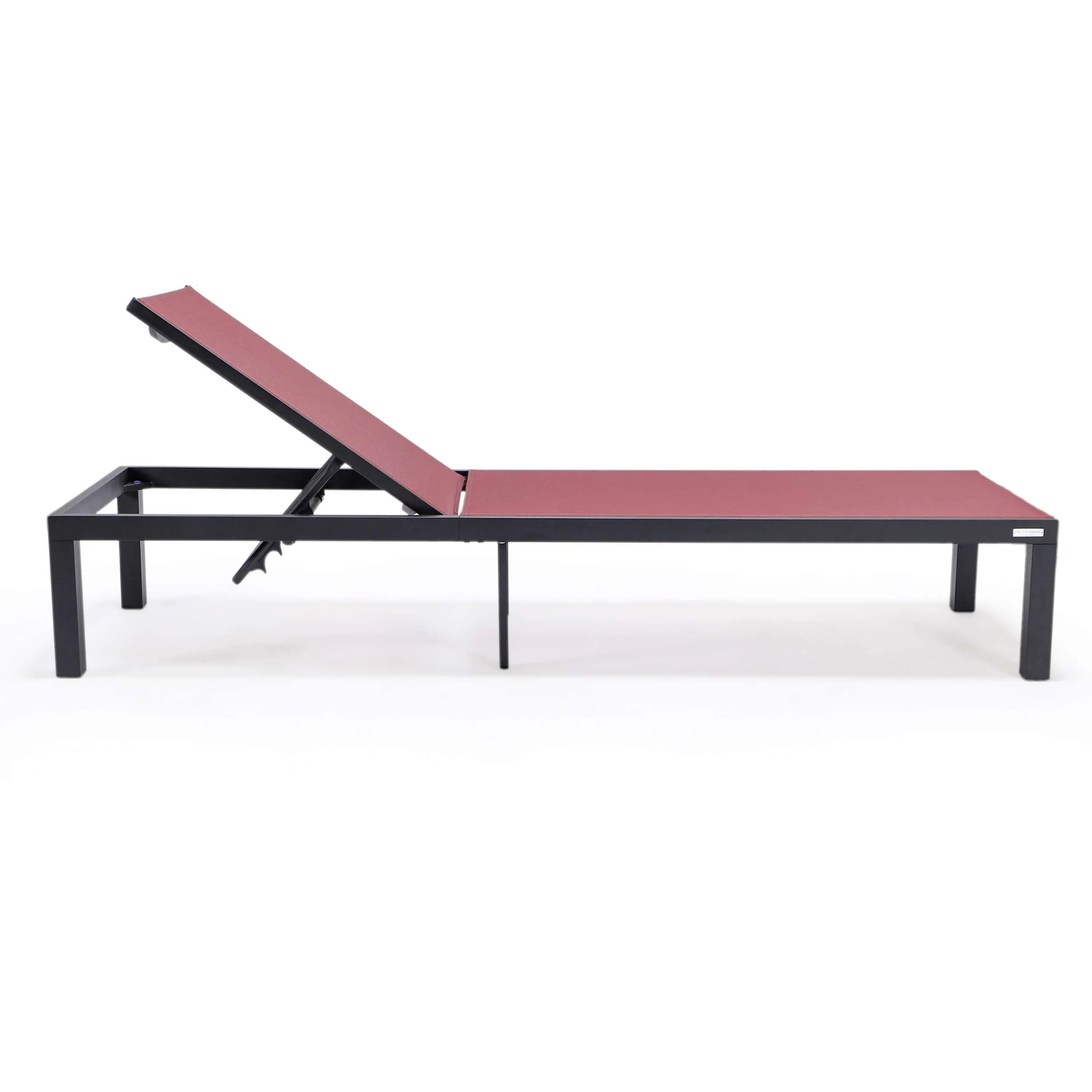 LeisureMod Marlin Modern Aluminum Outdoor Patio Chaise Lounge Chair Set of 2 - MLBLCF21-77BRG2 - Image 4