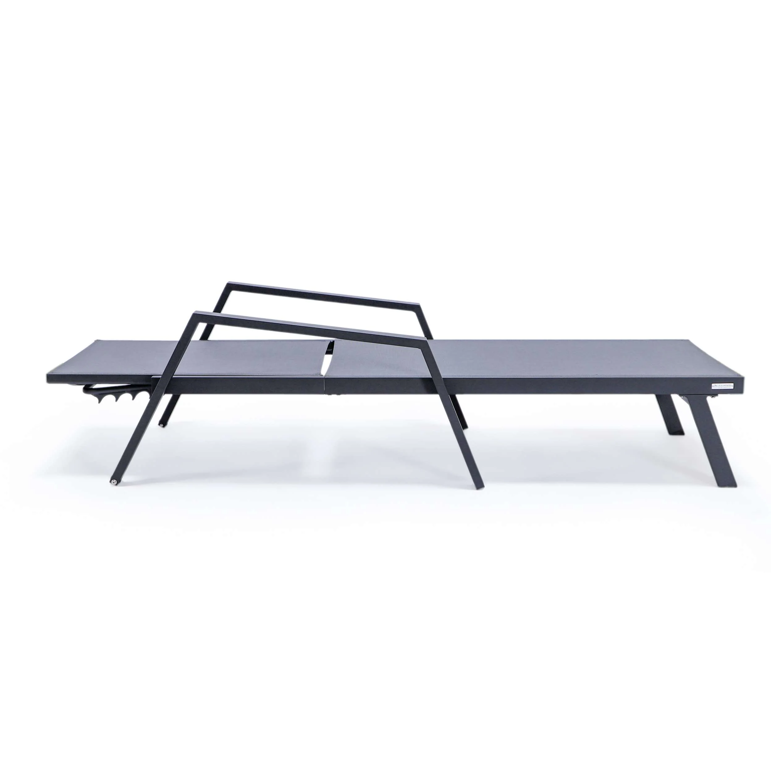 LeisureMod Marlin Modern Aluminum Outdoor Patio Chaise Lounge Chair With Arms Set of 2 - MLABLCF21-77BL2 - Image 29