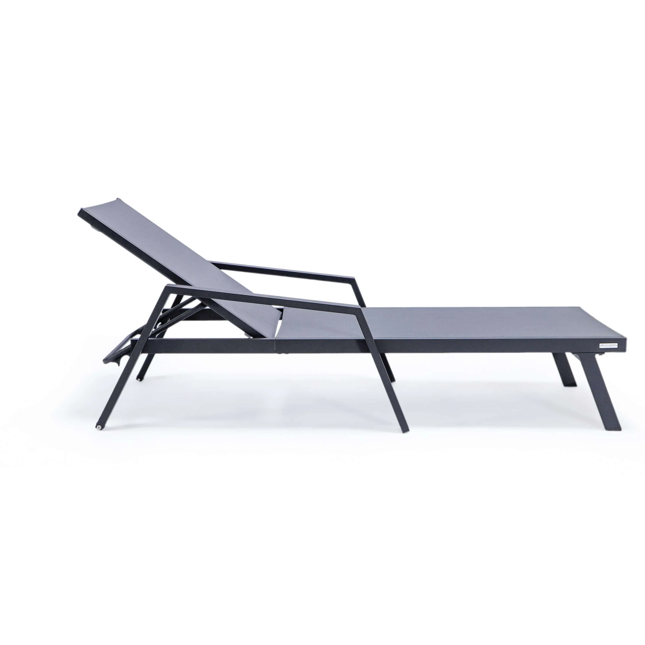 LeisureMod Marlin Modern Aluminum Outdoor Patio Chaise Lounge Chair With Arms Set of 2 - MLABLCF21-77BL2 - Image 30