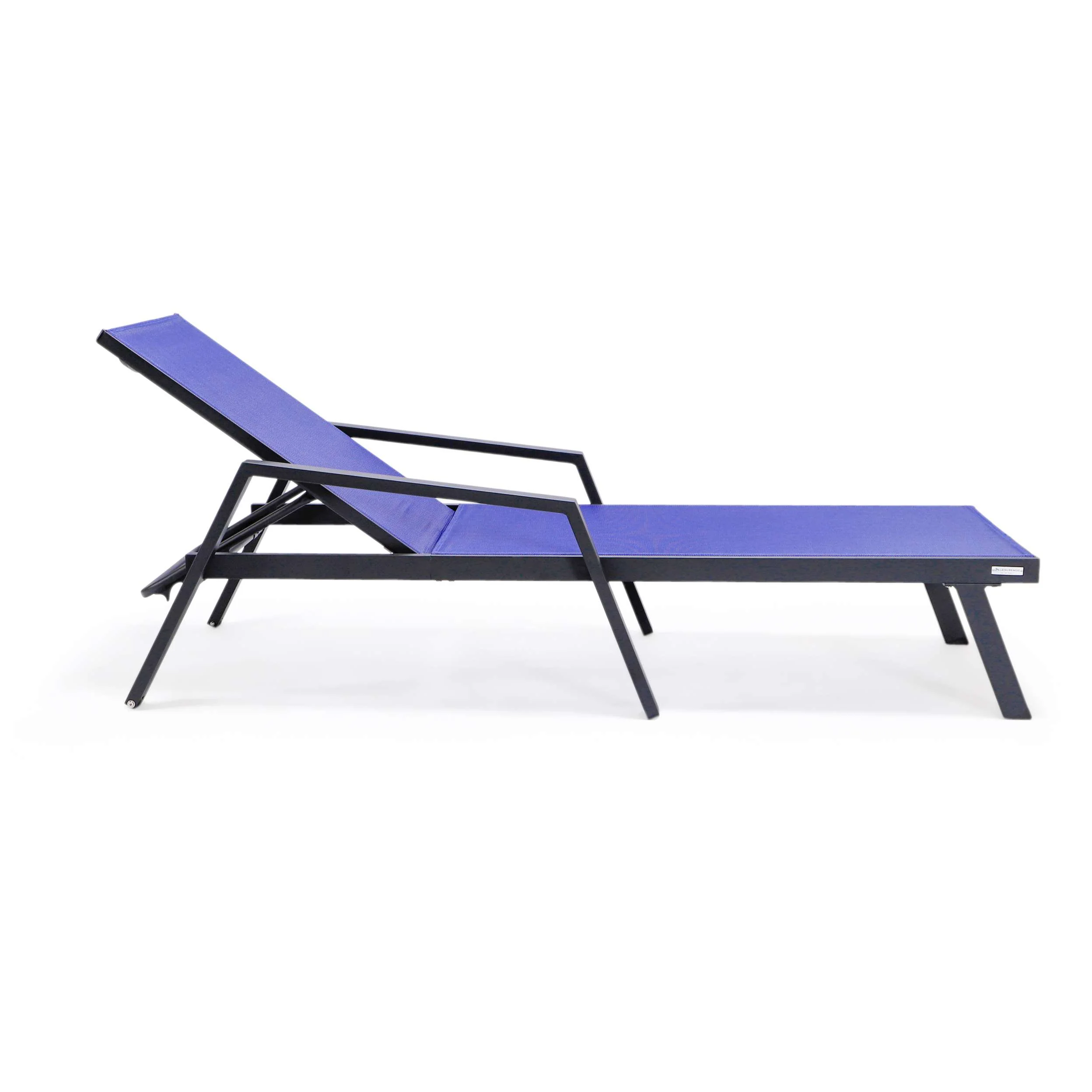 LeisureMod Marlin Modern Aluminum Outdoor Patio Chaise Lounge Chair With Arms Set of 2 - MLABLCF21-77BL2 - Image 79