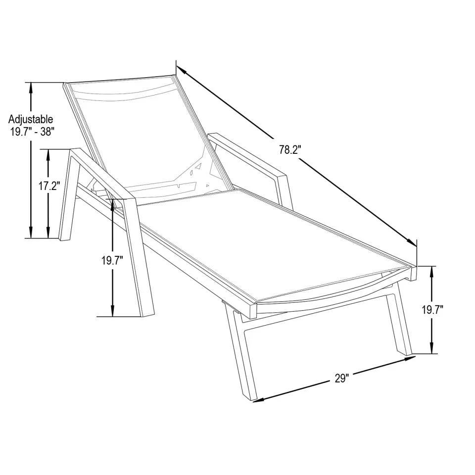 LeisureMod Marlin Modern Aluminum Outdoor Patio Chaise Lounge Chair With Arms Set of 2 - MLAWCF21-77BL2 - Image 47