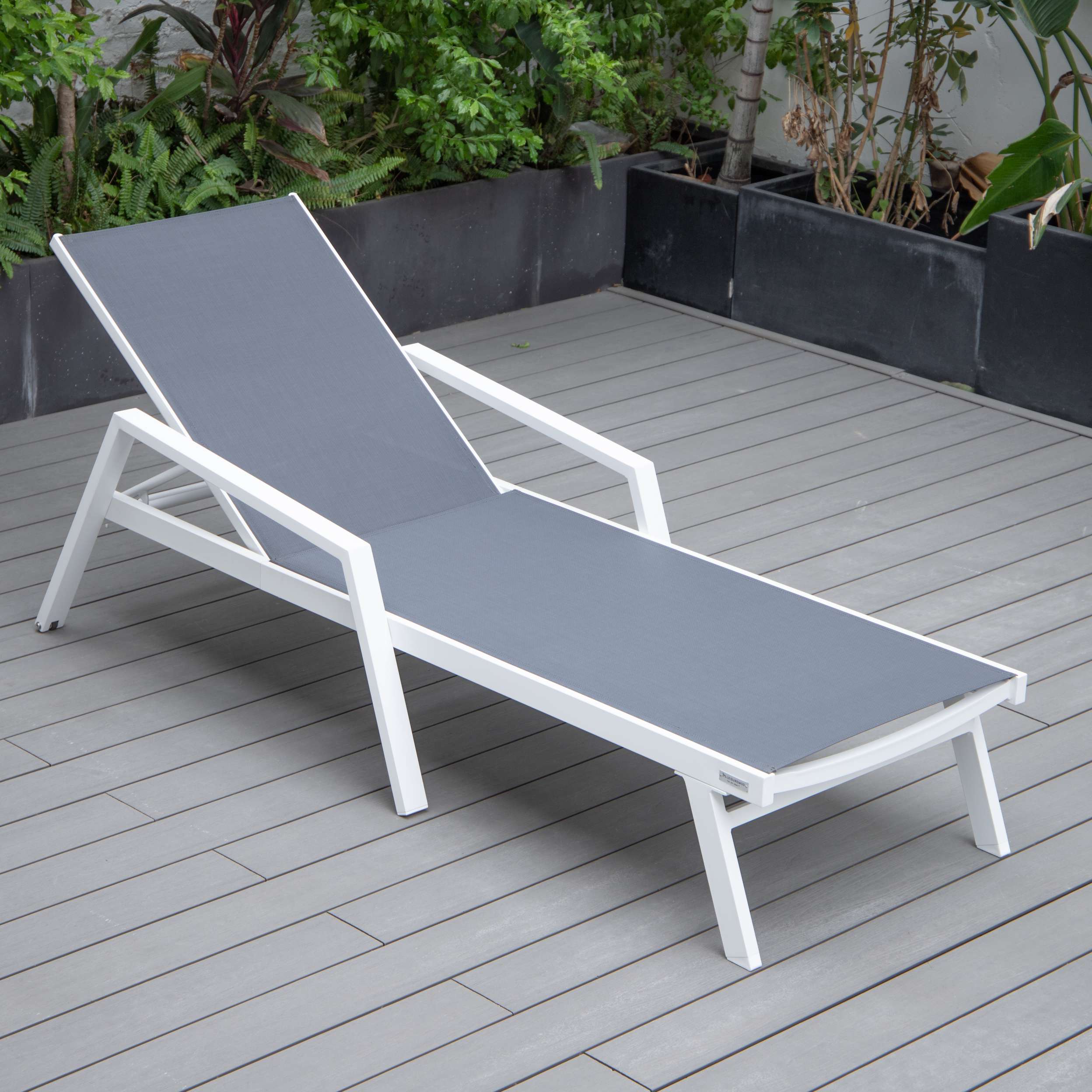 LeisureMod Marlin Modern Aluminum Outdoor Patio Chaise Lounge Chair With Arms Set of 2 - MLAWCF21-77BL2 - Image 52