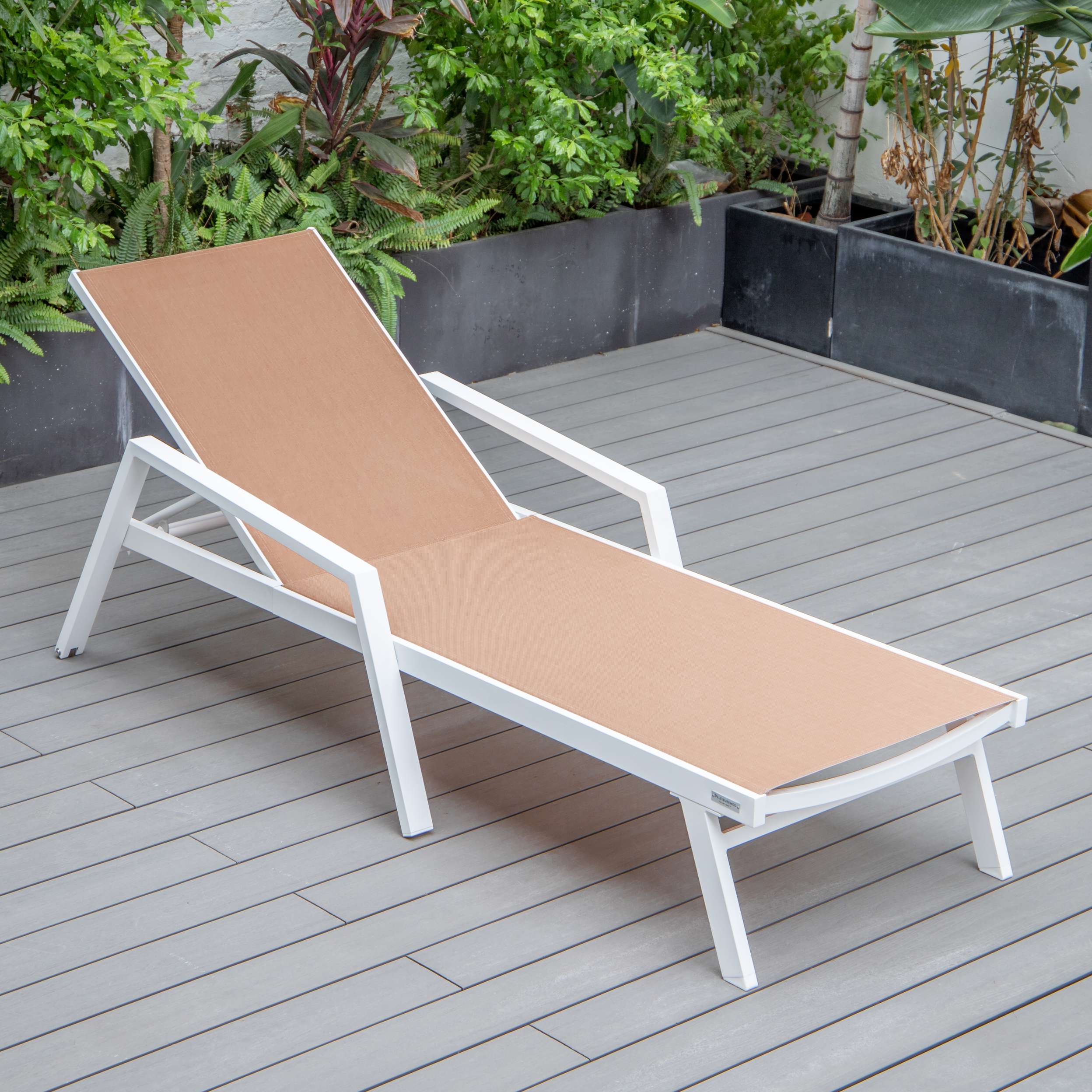 LeisureMod Marlin Modern Aluminum Outdoor Patio Chaise Lounge Chair With Arms Set of 2 - MLAWCF21-77BL2 - Image 98