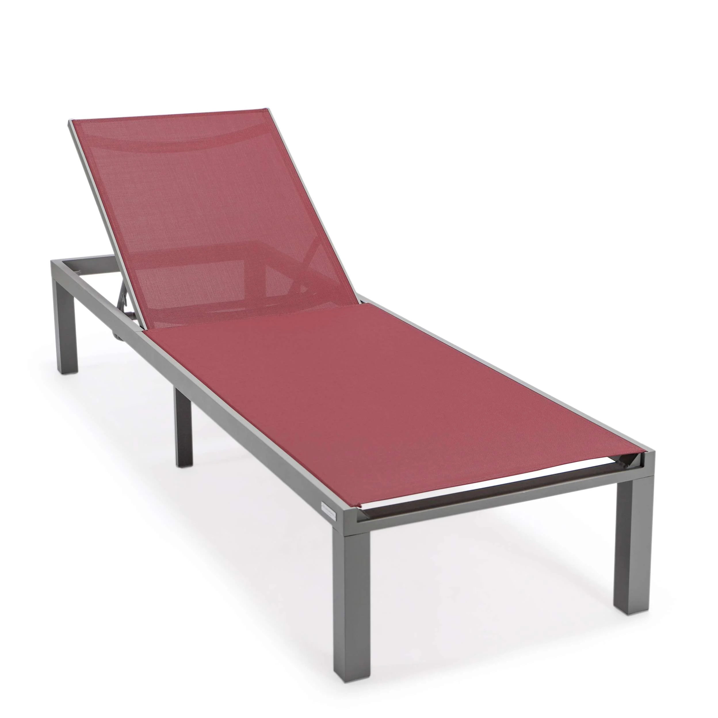 LeisureMod Marlin Modern Grey Aluminum Outdoor Patio Chaise Lounge Chair - MLGRCF21-77BL - Image 30