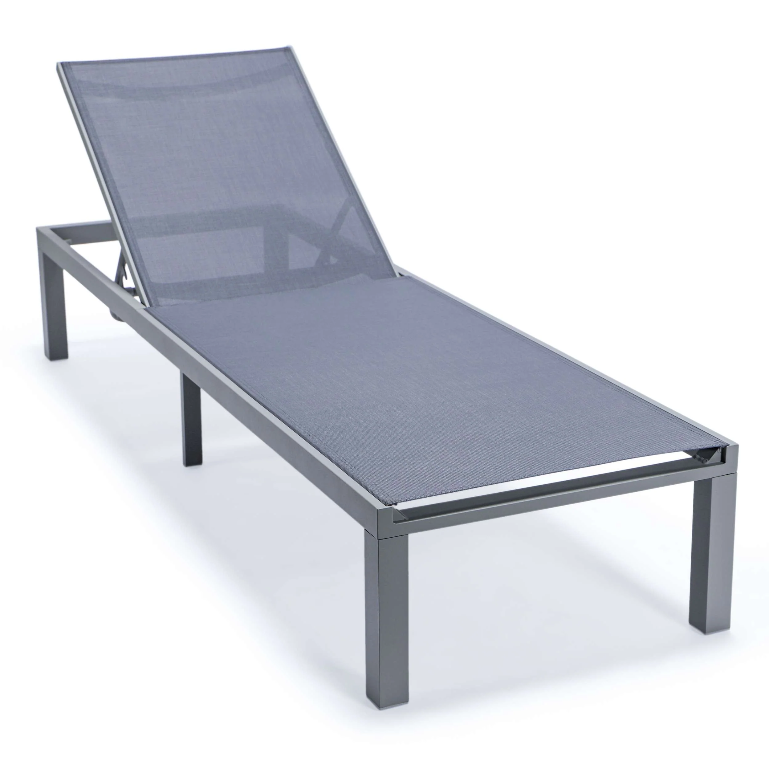 LeisureMod Marlin Modern Grey Aluminum Outdoor Patio Chaise Lounge Chair - MLGRCF21-77BL - Image 50