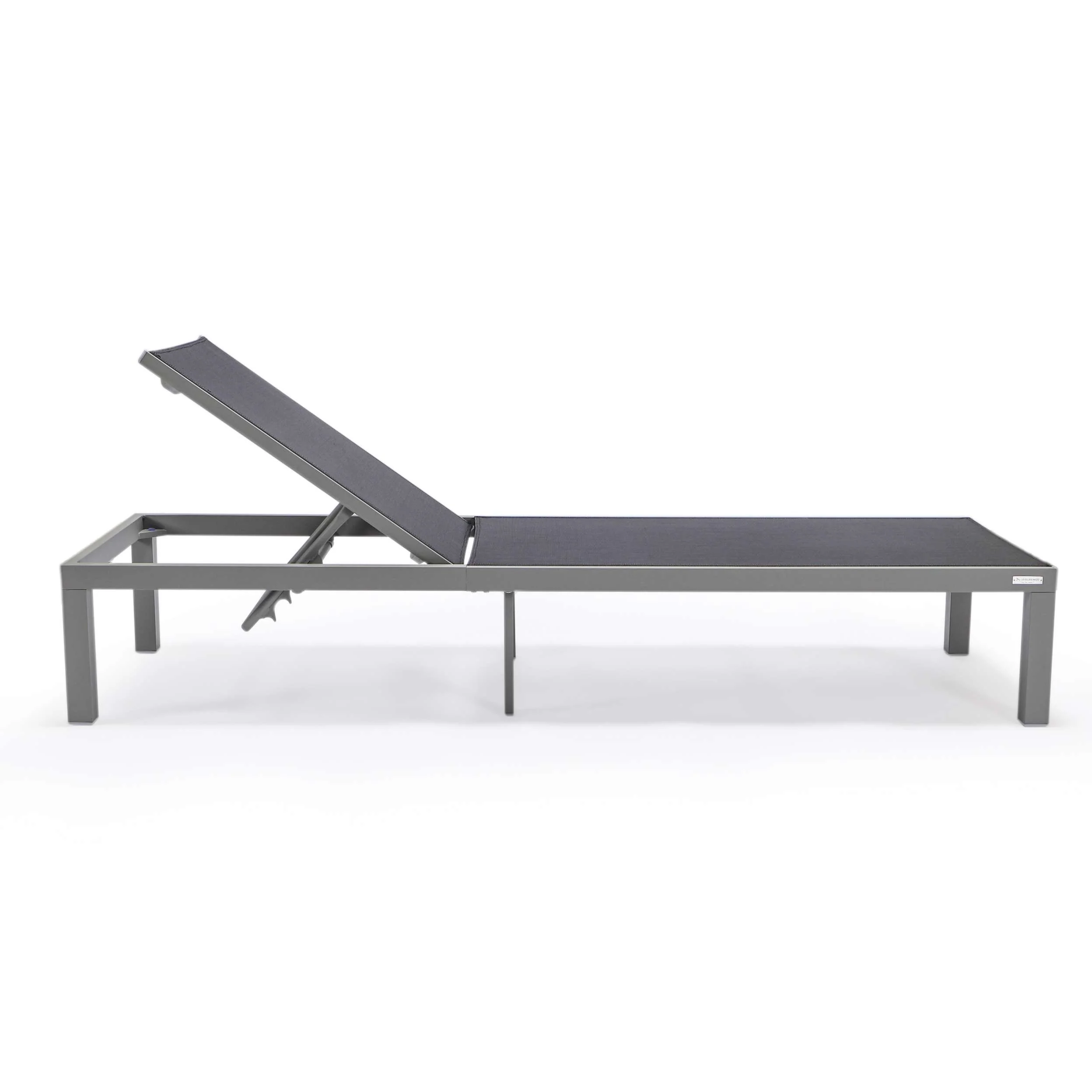 LeisureMod Marlin Modern Grey Aluminum Outdoor Patio Chaise Lounge Chair - MLGRCF21-77BL - Image 7