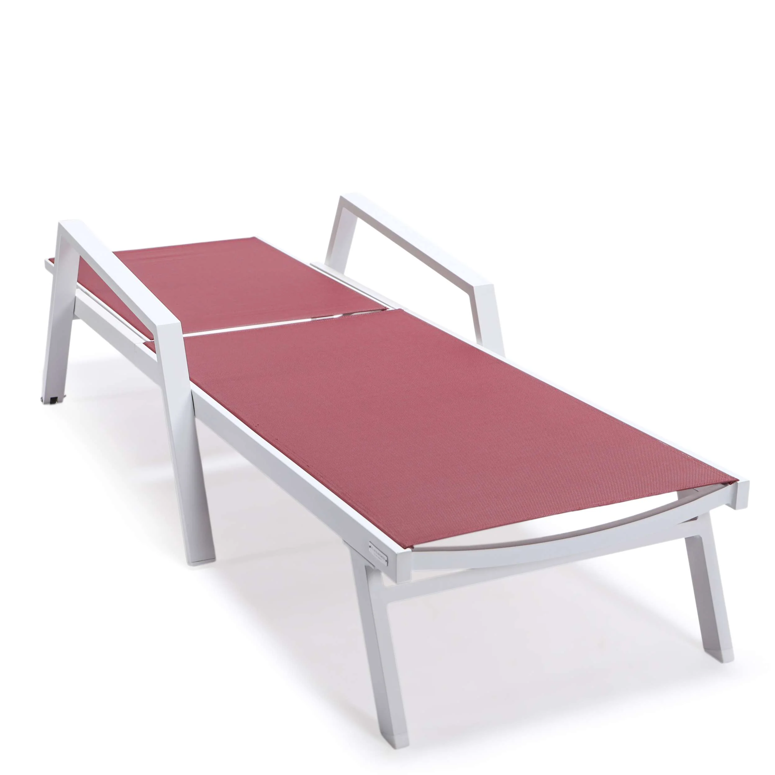 LeisureMod Marlin Modern White Aluminum Outdoor Patio Chaise Lounge Chair - MLAWCF21-77BL - Image 28