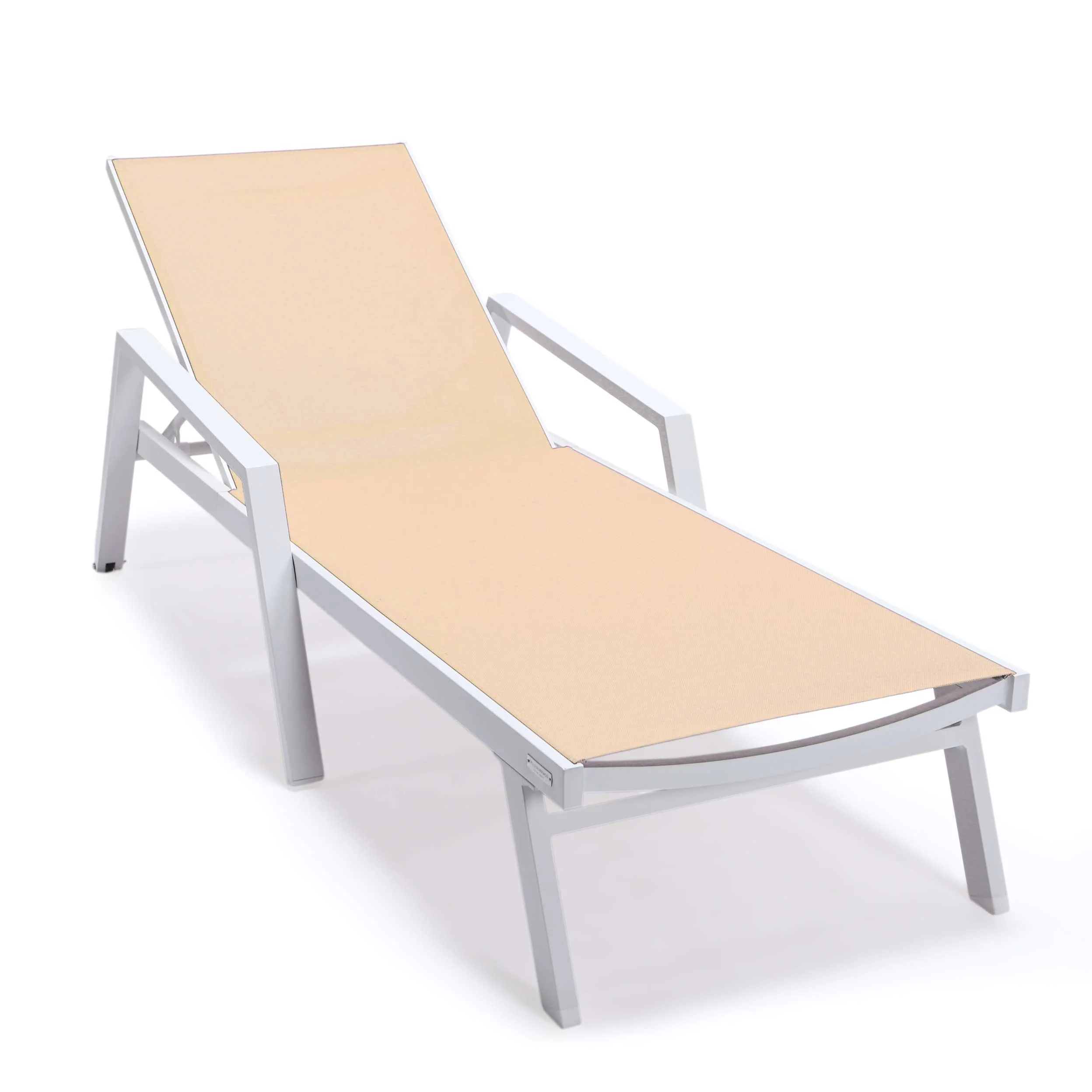 LeisureMod Marlin Modern White Aluminum Outdoor Patio Chaise Lounge Chair - MLAWCF21-77BL - Image 96