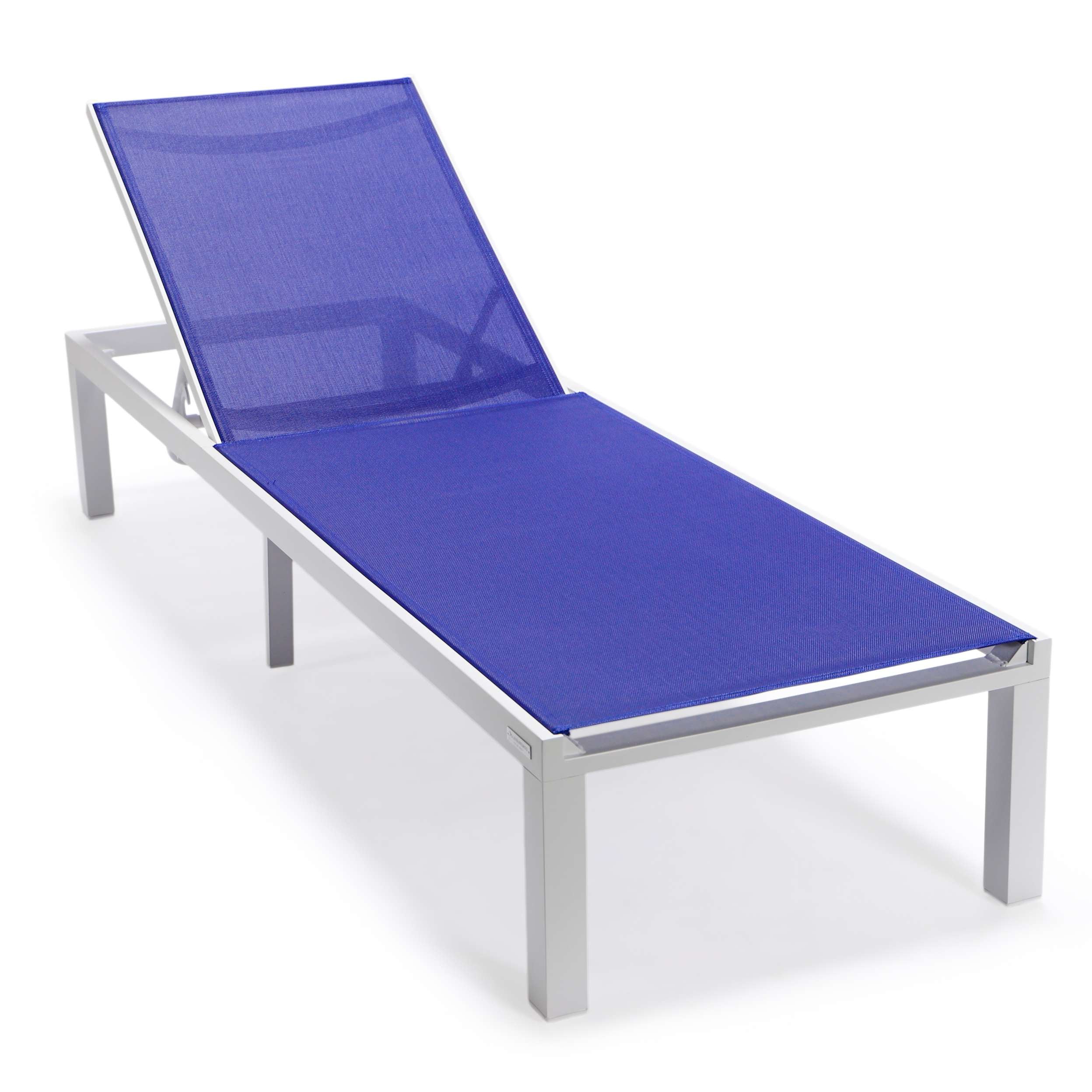 LeisureMod Marlin Modern White Aluminum Outdoor Patio Chaise Lounge Chair - MLWCF21-77BL - Image 111