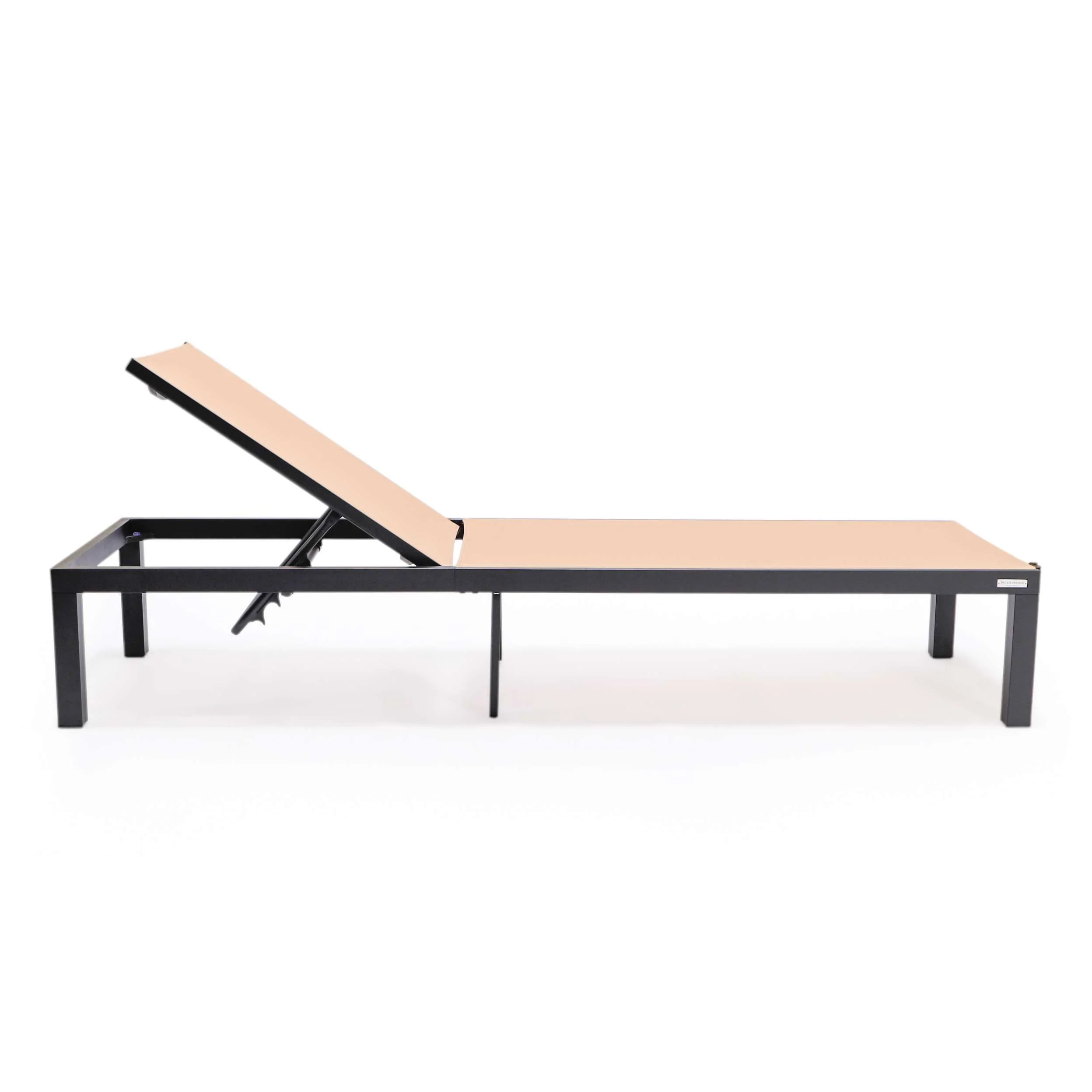 LeisureMod Marlin Patio Chaise Lounge Chair With Black Aluminum Frame, Set of 2 - Image 91