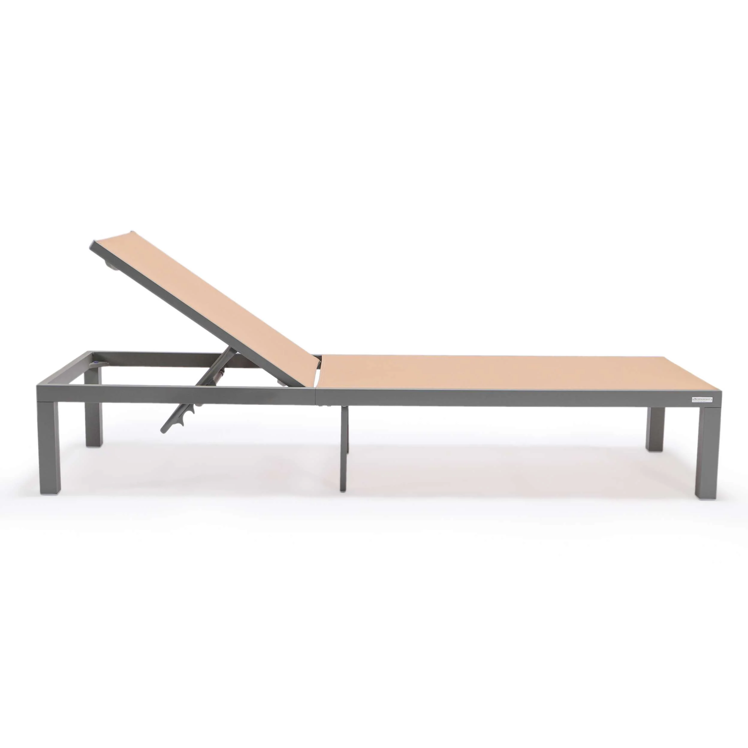 LeisureMod Marlin Patio Chaise Lounge Chair With Grey Aluminum Frame, Set of 2 - Image 120