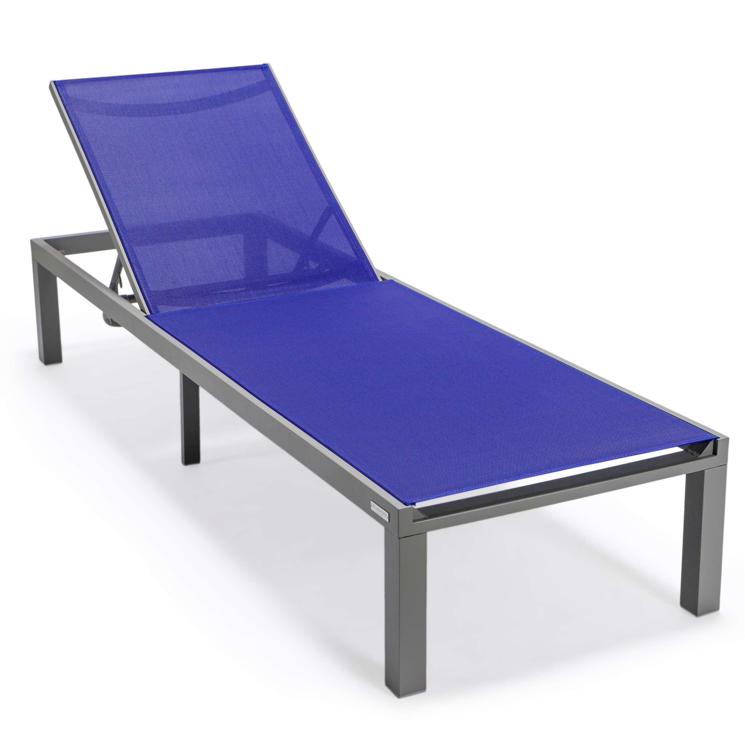 LeisureMod Marlin Patio Chaise Lounge Chair With Grey Aluminum Frame, Set of 2 - Image 198