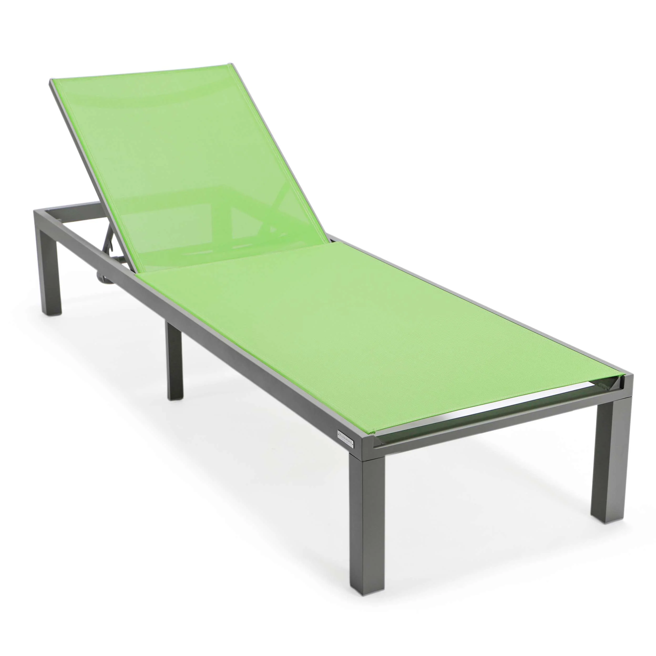 LeisureMod Marlin Patio Chaise Lounge Chair With Grey Aluminum Frame, Set of 2 - Image 95