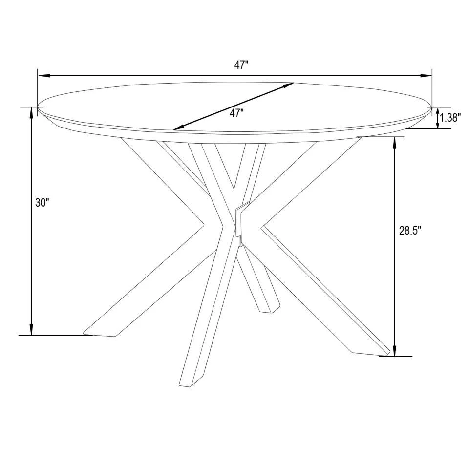 Leisuremod Ravenna Mid-Century Modern 5-Piece Metal Dining Set with 4 Stackable Plastic Chairs - Image 65