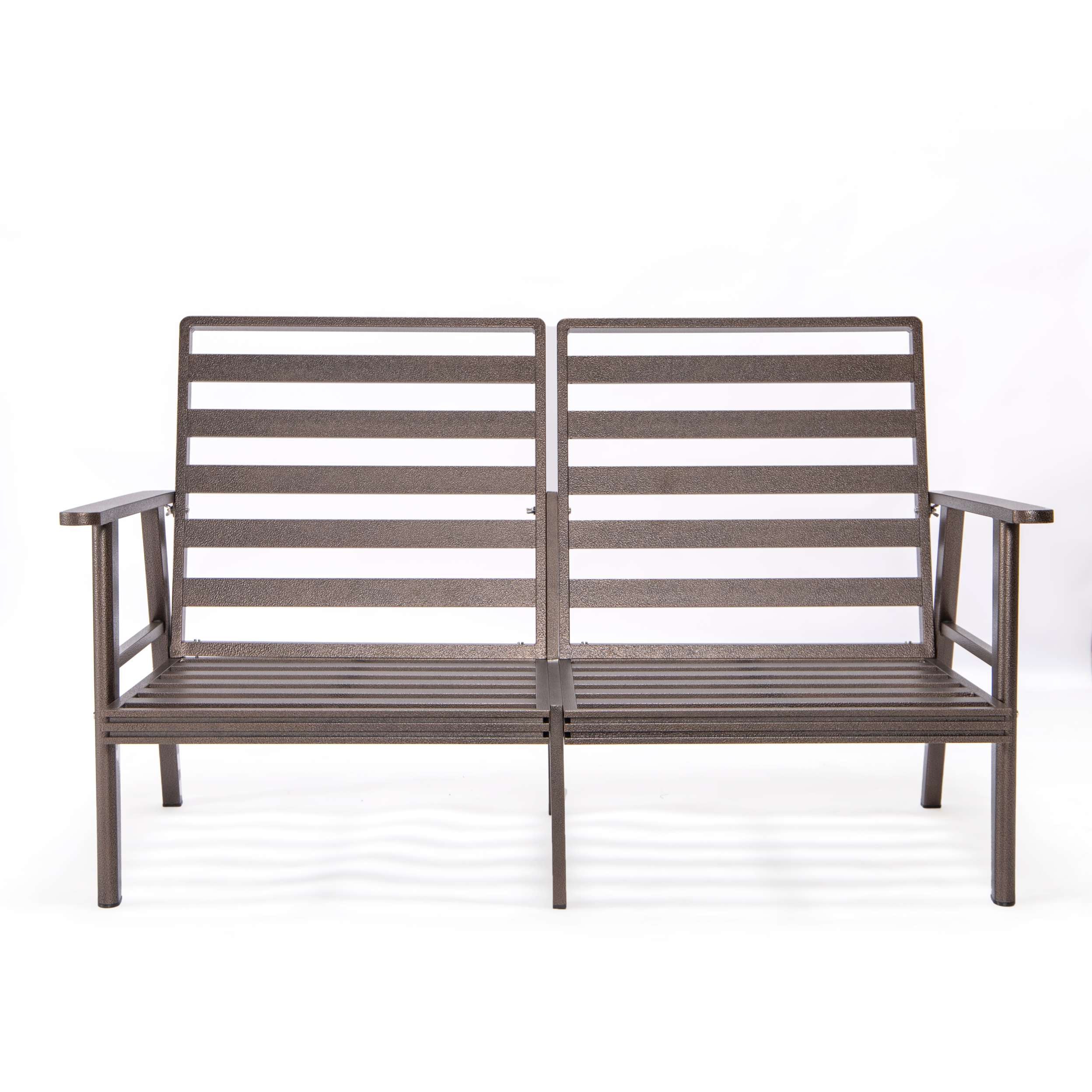 LeisureMod Walbrooke Modern 3-Piece Outdoor Patio Set with Brown Aluminum Frame - Image 27