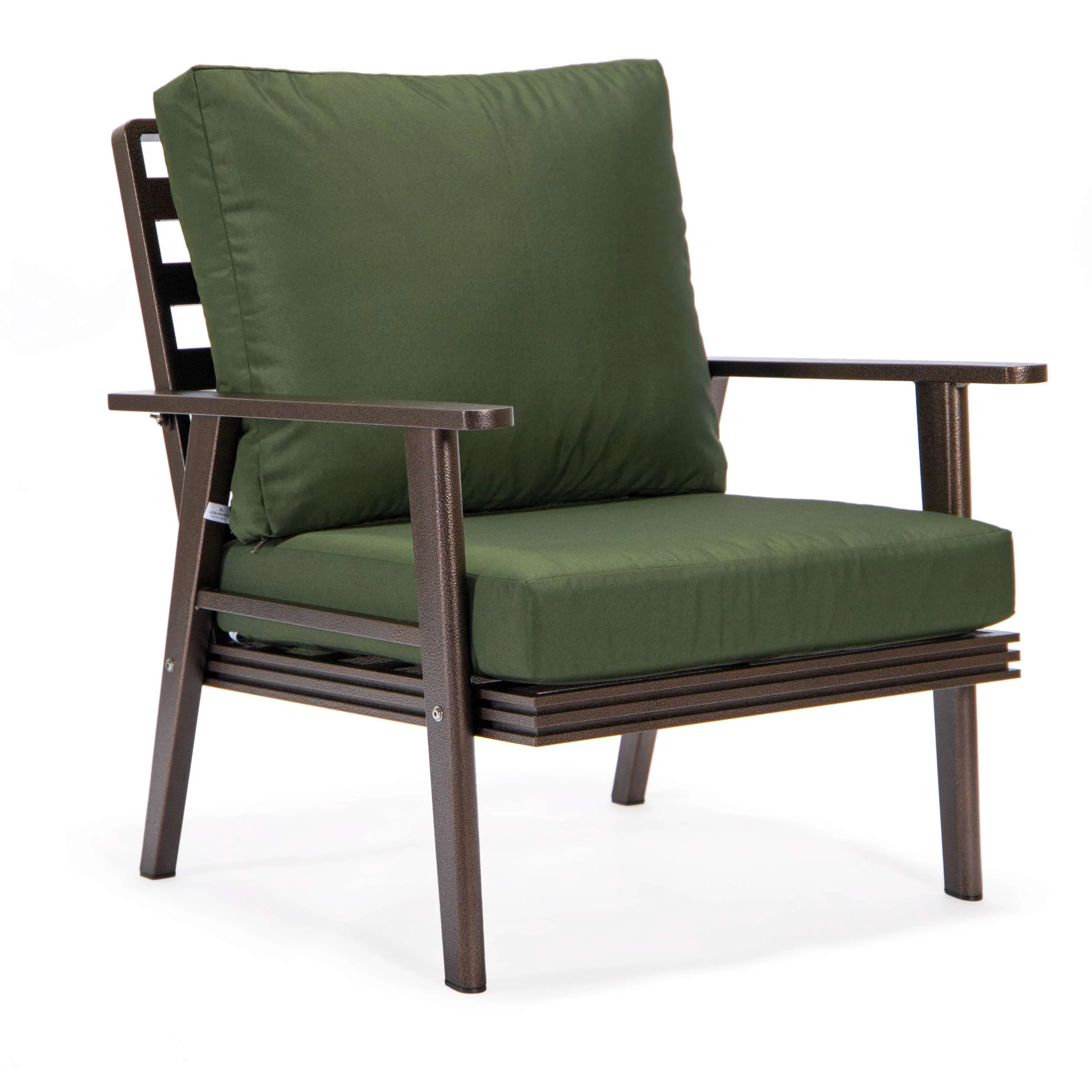 LeisureMod Walbrooke Modern 3-Piece Outdoor Patio Set with Brown Aluminum Frame - Image 28