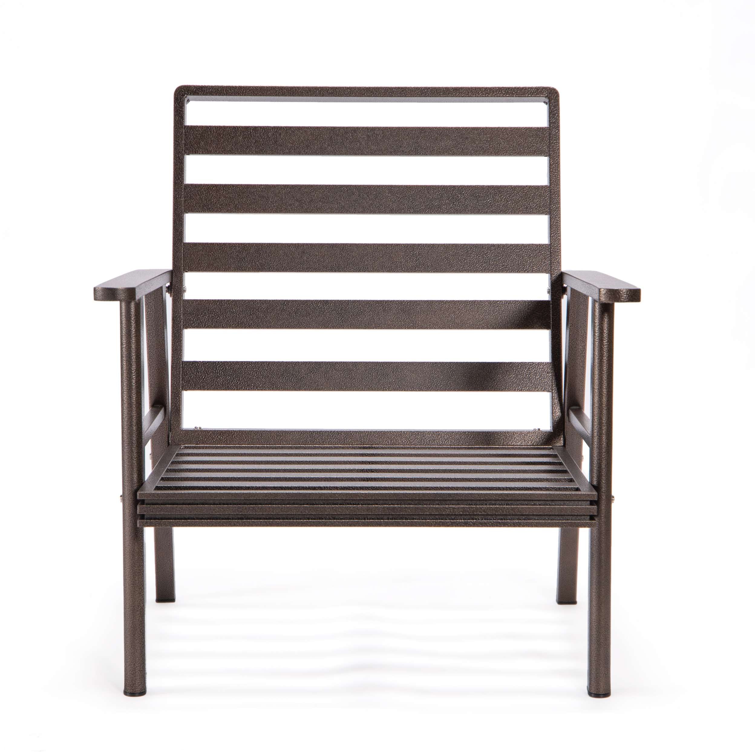 LeisureMod Walbrooke Modern 3-Piece Outdoor Patio Set with Brown Aluminum Frame - Image 37