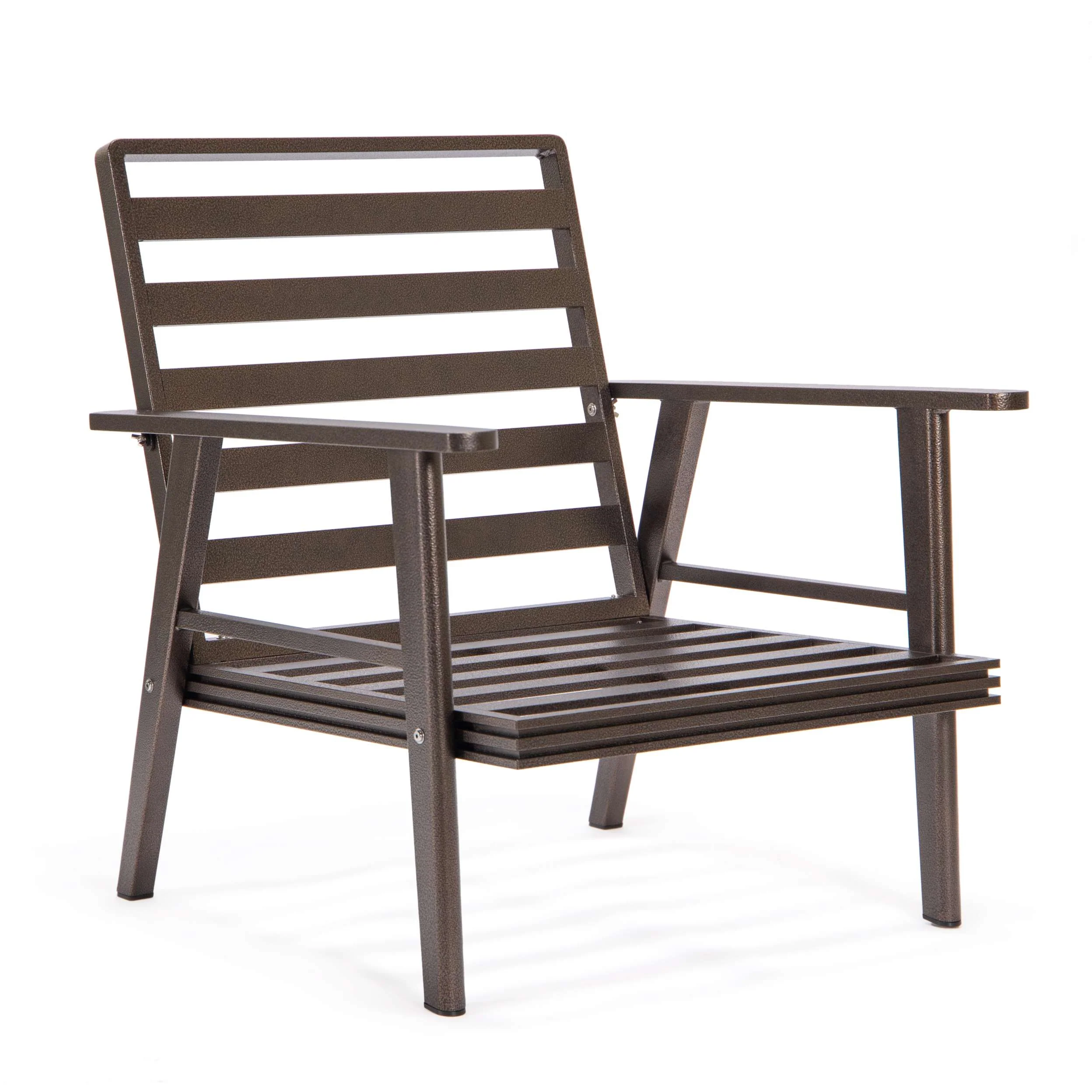LeisureMod Walbrooke Modern 3-Piece Outdoor Patio Set with Brown Aluminum Frame - Image 55
