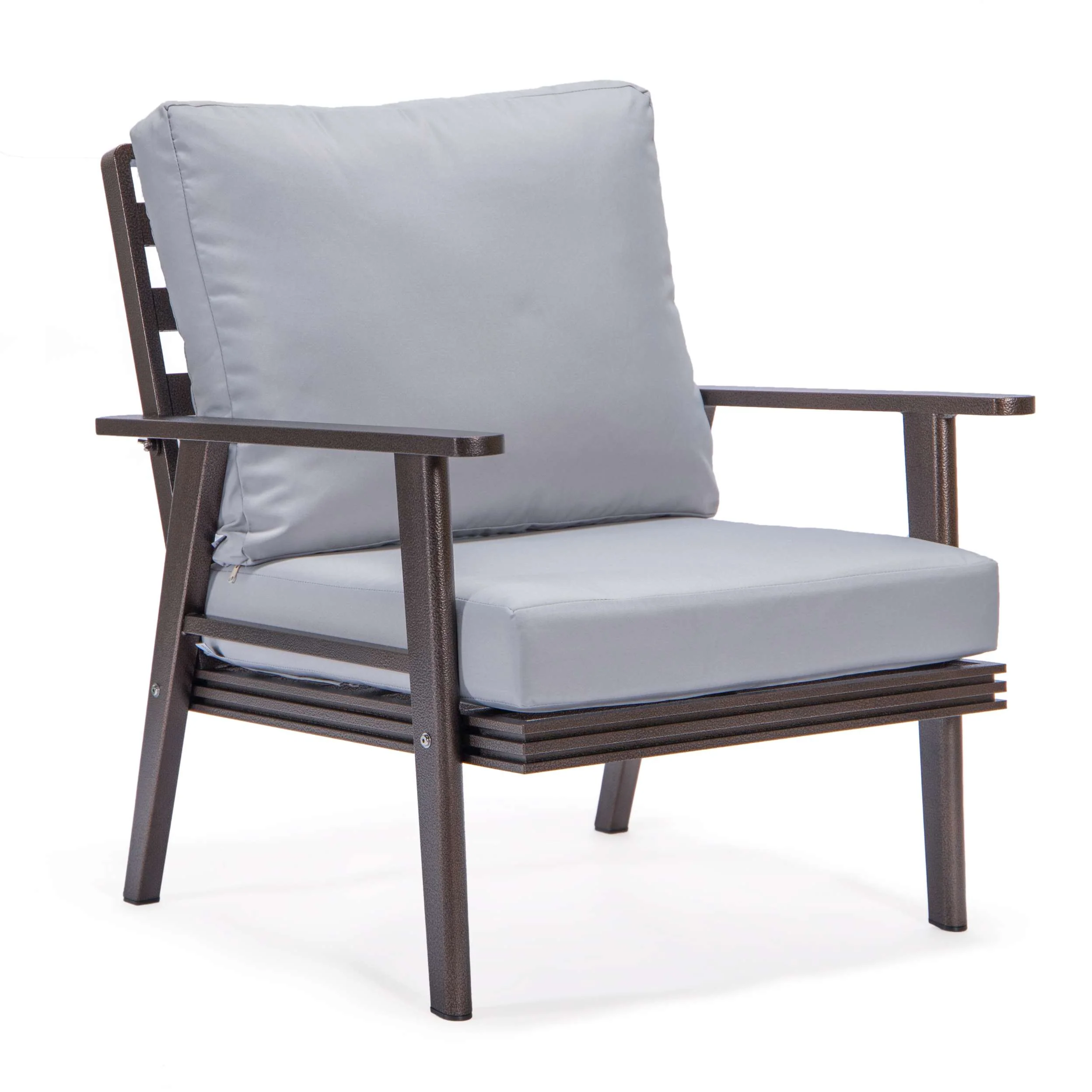 LeisureMod Walbrooke Modern 3-Piece Outdoor Patio Set with Brown Aluminum Frame - Image 63