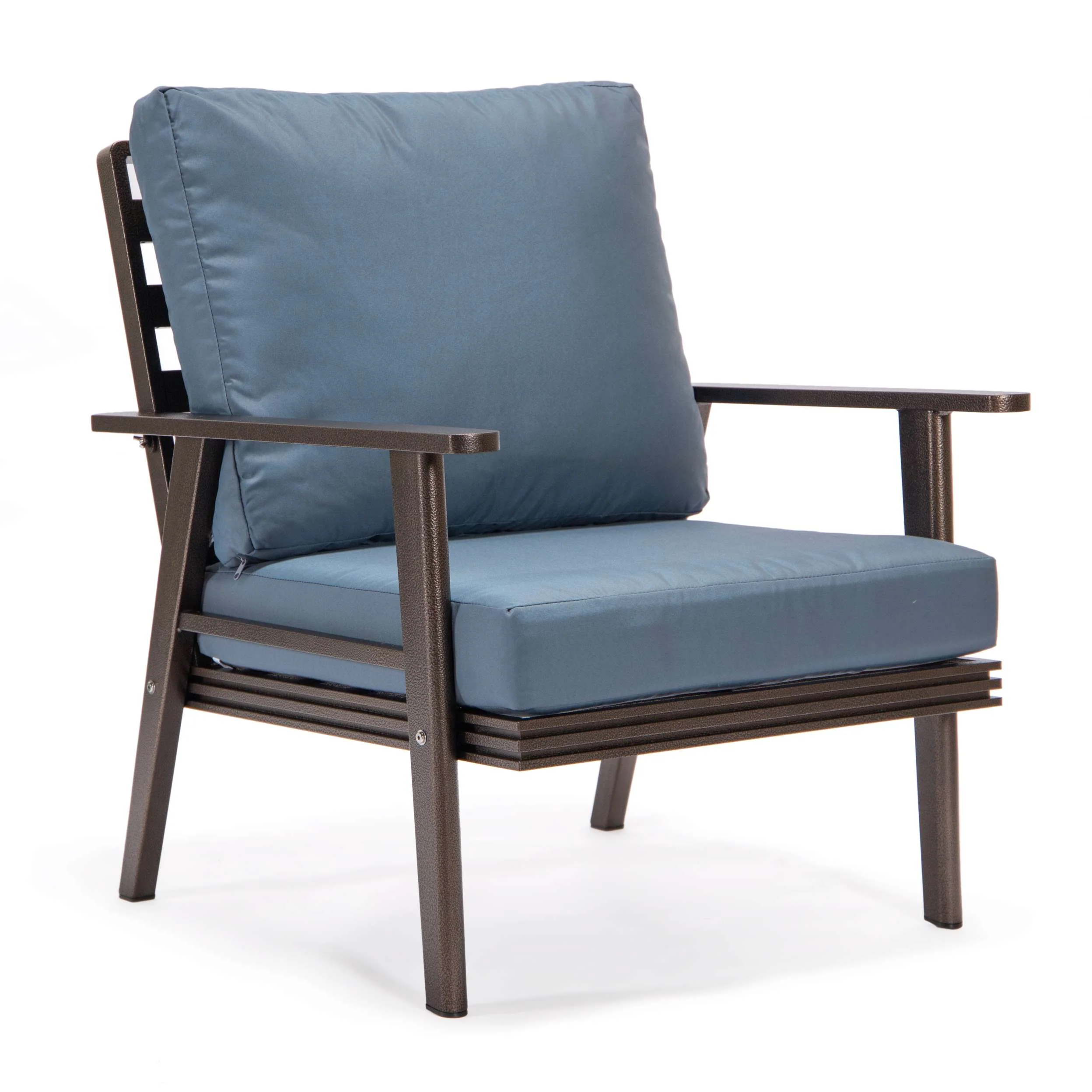 LeisureMod Walbrooke Modern 3-Piece Outdoor Patio Set with Brown Aluminum Frame - Image 82
