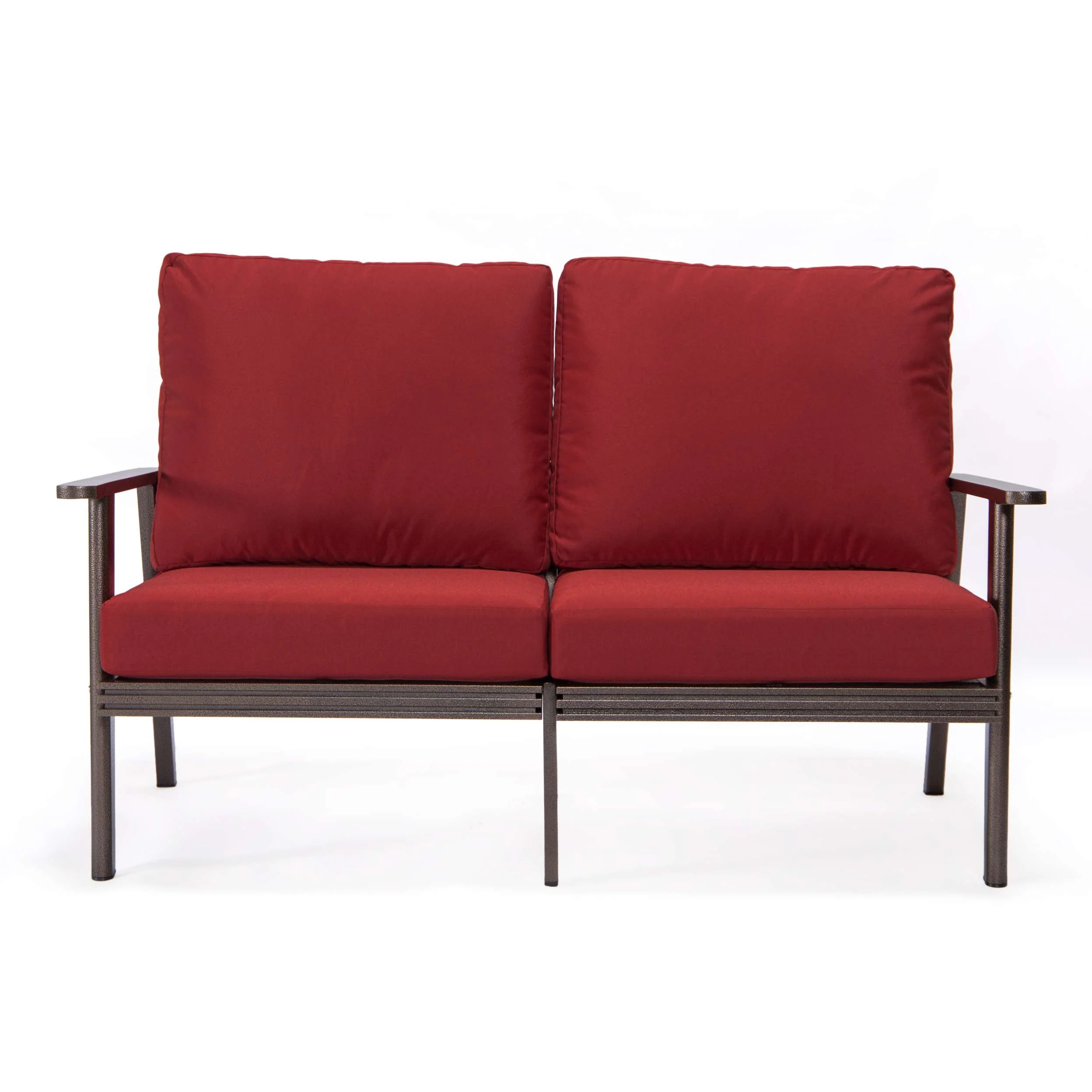 LeisureMod Walbrooke Modern 3-Piece Outdoor Patio Set with Brown Aluminum Frame - Image 85