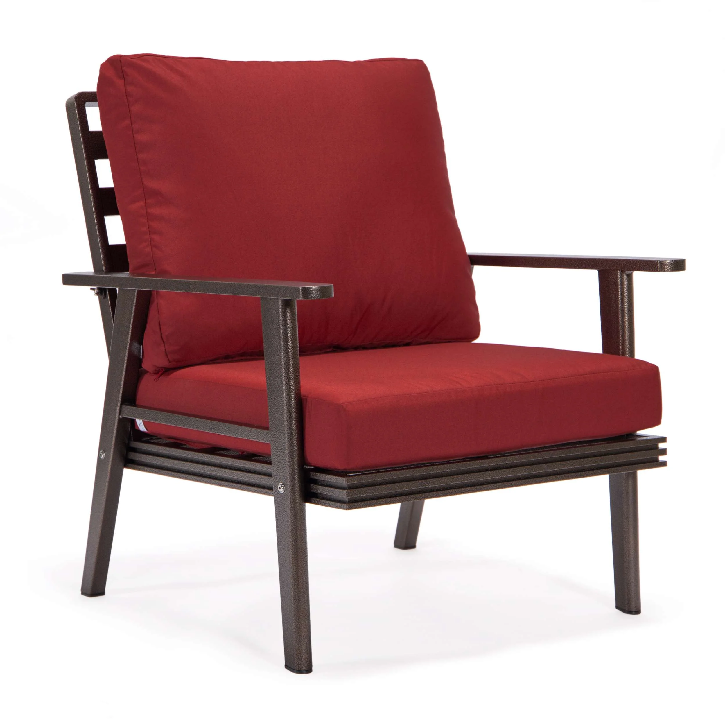 LeisureMod Walbrooke Modern 3-Piece Outdoor Patio Set with Brown Aluminum Frame - Image 99