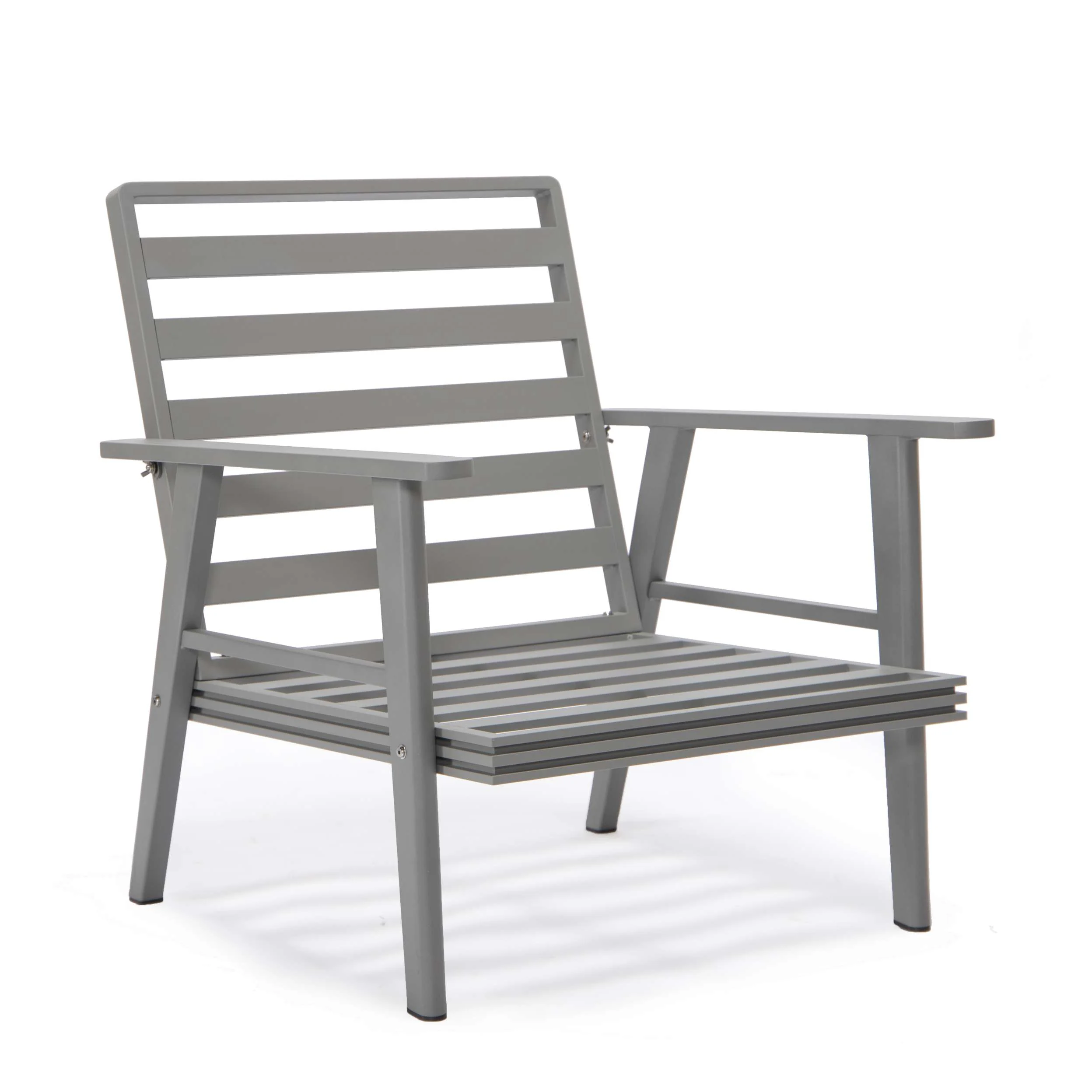 LeisureMod Walbrooke Modern 3-Piece Outdoor Patio Set with Grey Aluminum Frame - Image 42