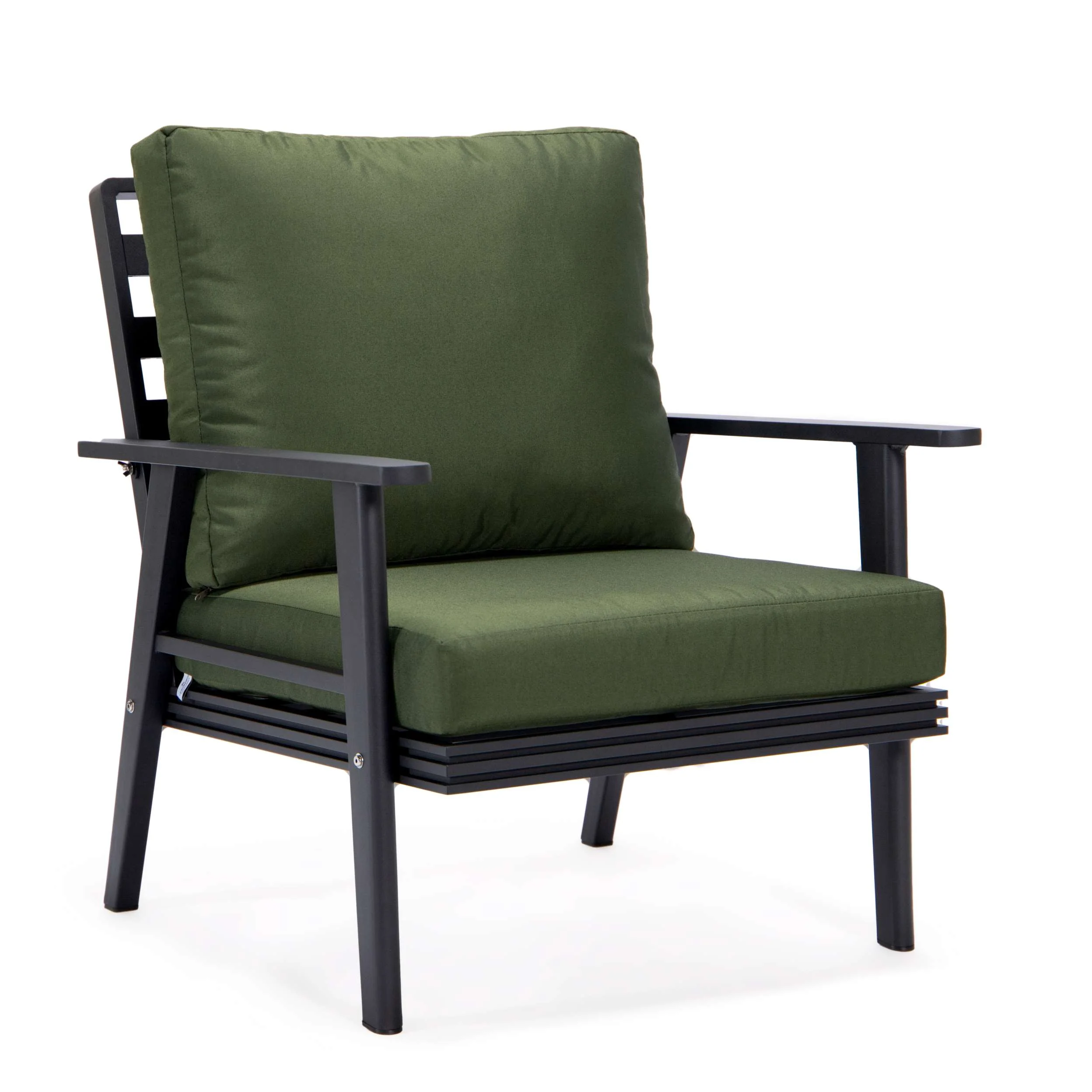 LeisureMod Walbrooke Modern Black Patio Conversation With Round Fire Pit With Slats Design & Tank Holder - Image 50