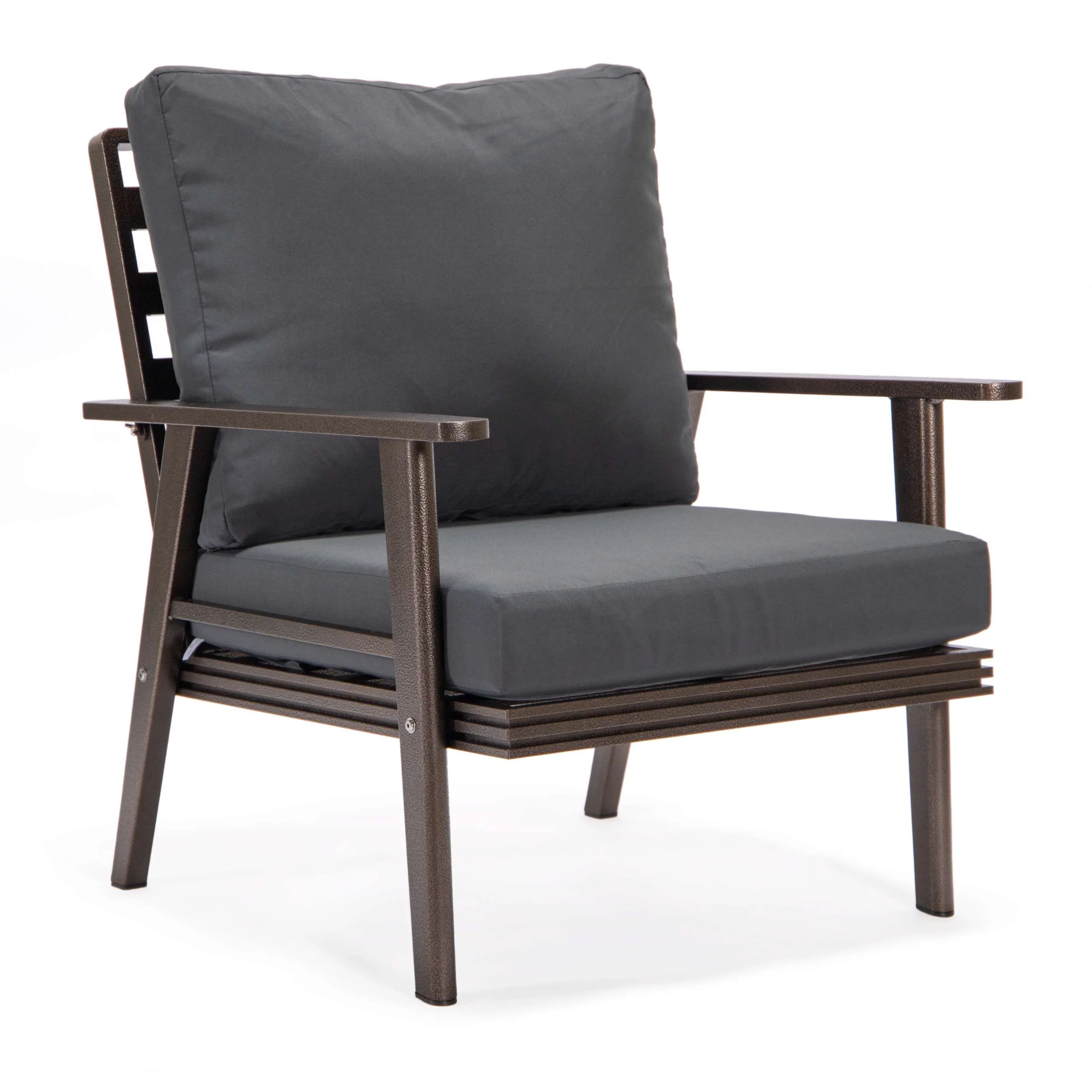 LeisureMod Walbrooke Modern Brown Patio Conversation With Round Fire Pit & Tank Holder - Image 11