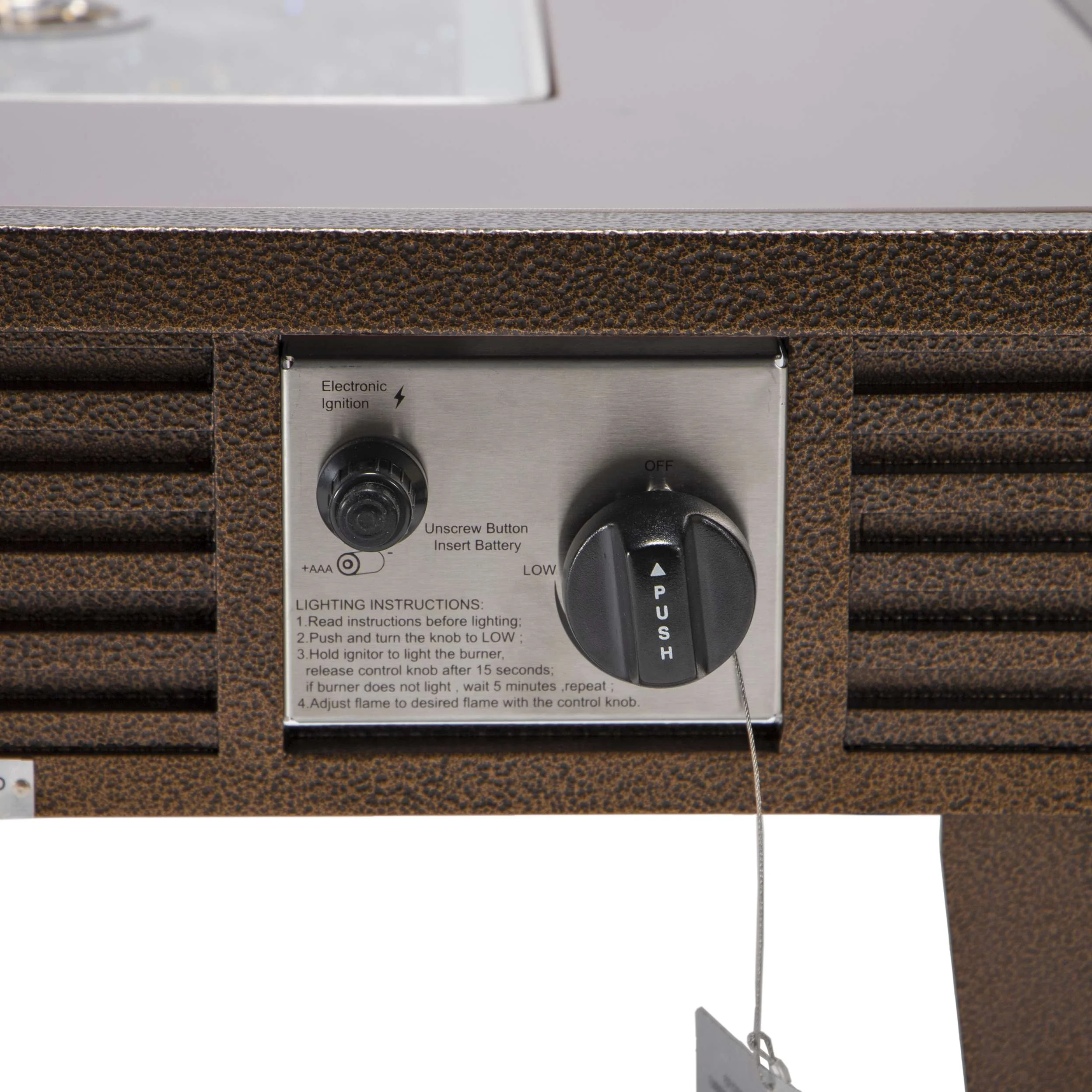 LeisureMod Walbrooke Modern Brown Patio Conversation With Square Fire Pit & Tank Holder - Image 33