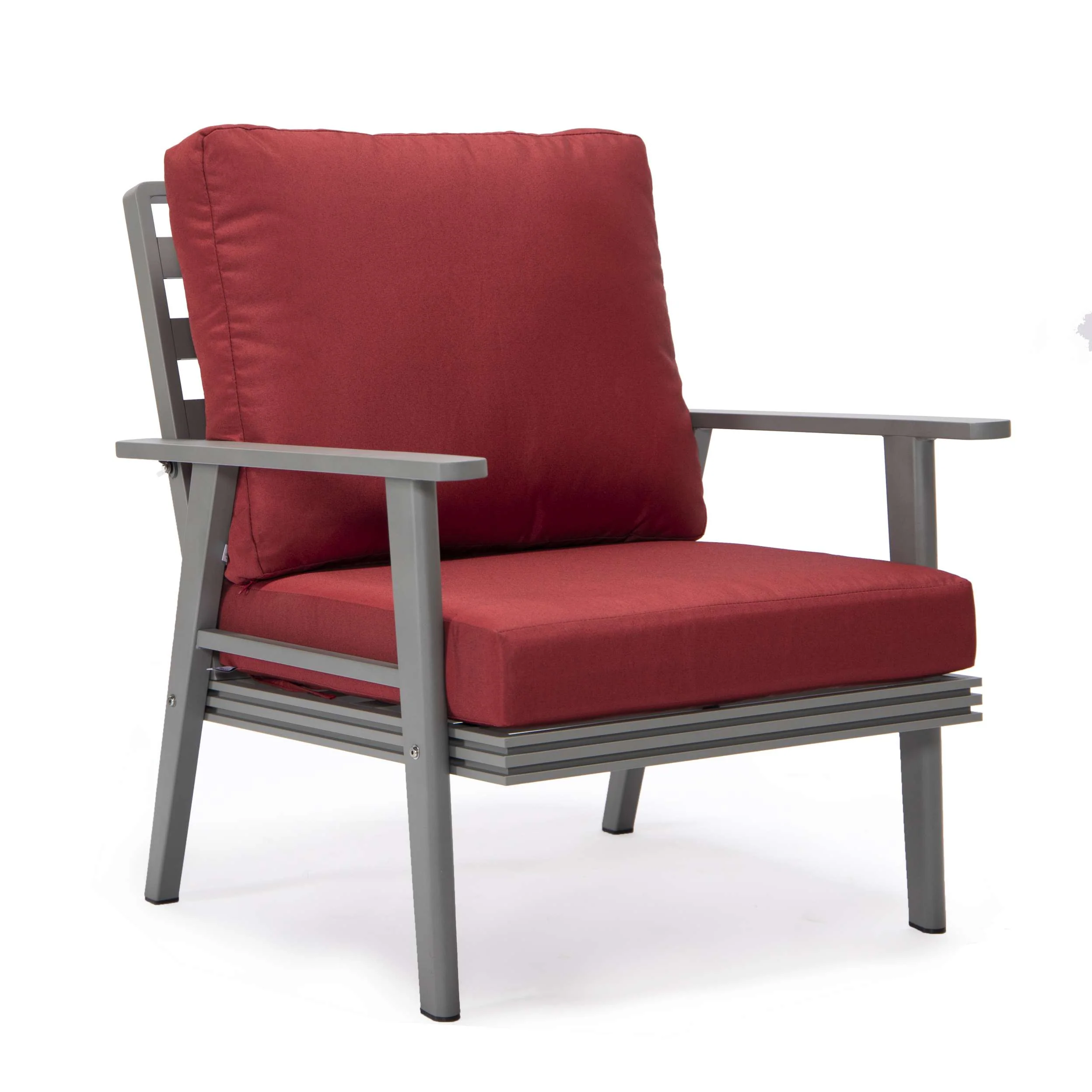 LeisureMod Walbrooke Modern Grey Patio Conversation With Round Fire Pit & Tank Holder - Image 107