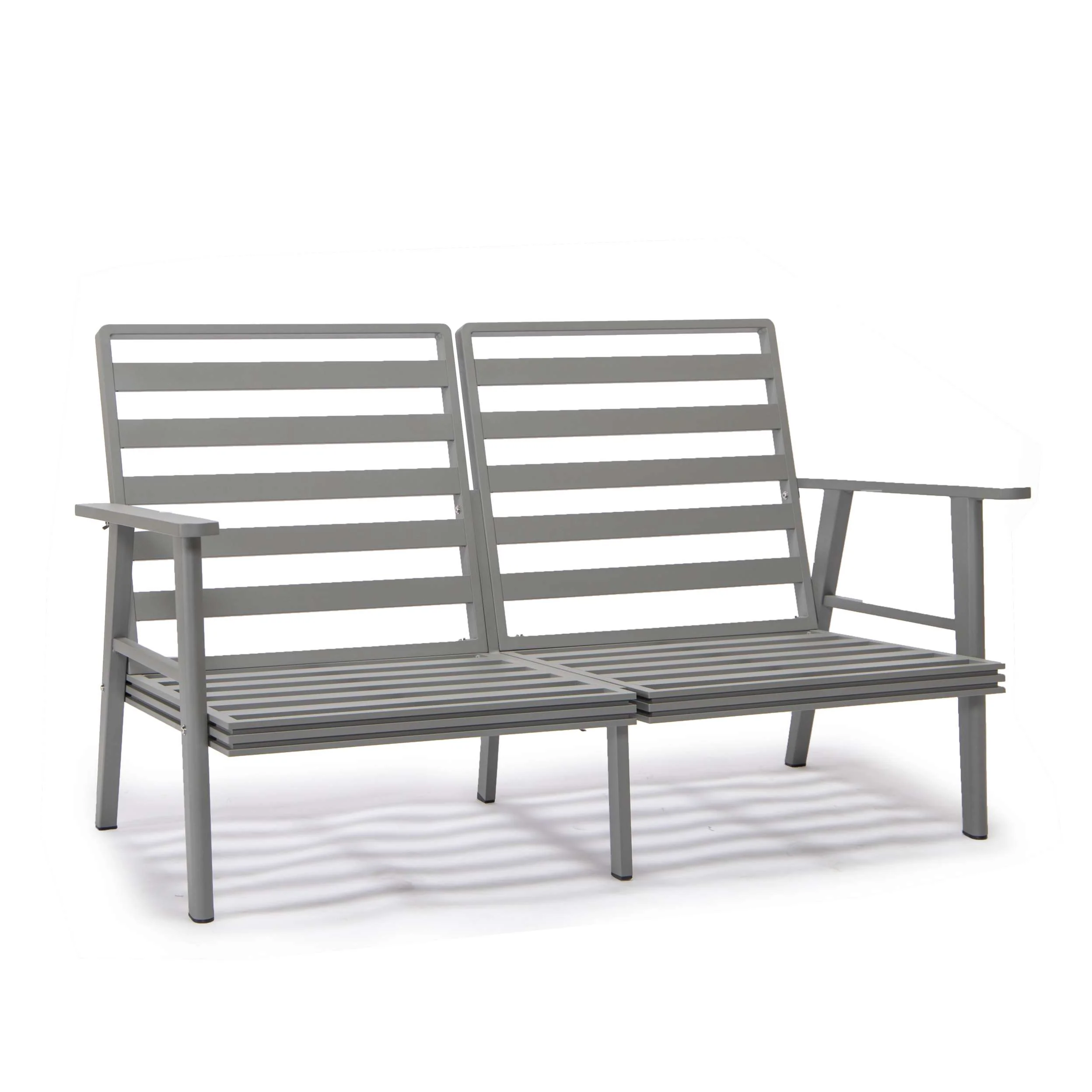 LeisureMod Walbrooke Modern Grey Patio Conversation With Square Fire Pit With Slats Design & Tank Holder - Image 58