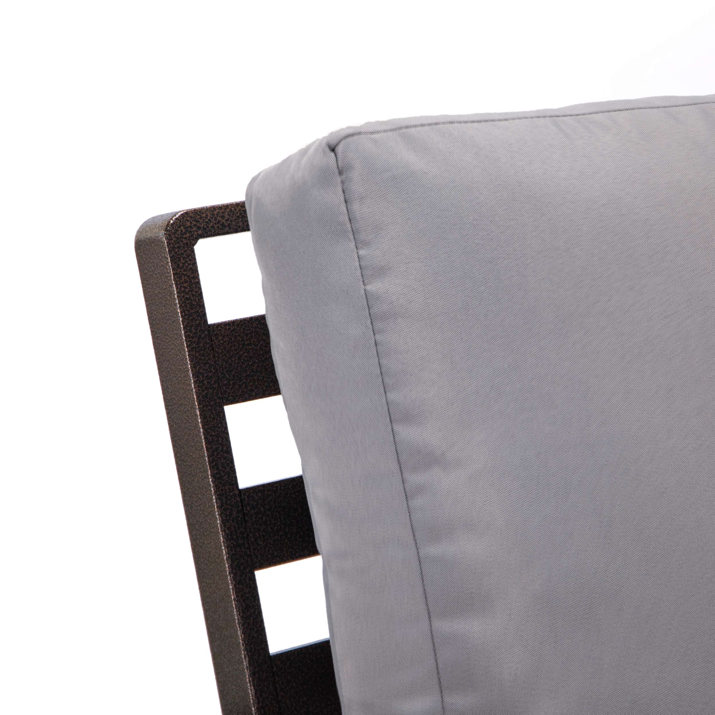 Leisuremod Walbrooke Modern Outdoor Patio Loveseat with Brown Aluminum Frame and Removable Cushions For Patio and Backyard Garden - Image 25