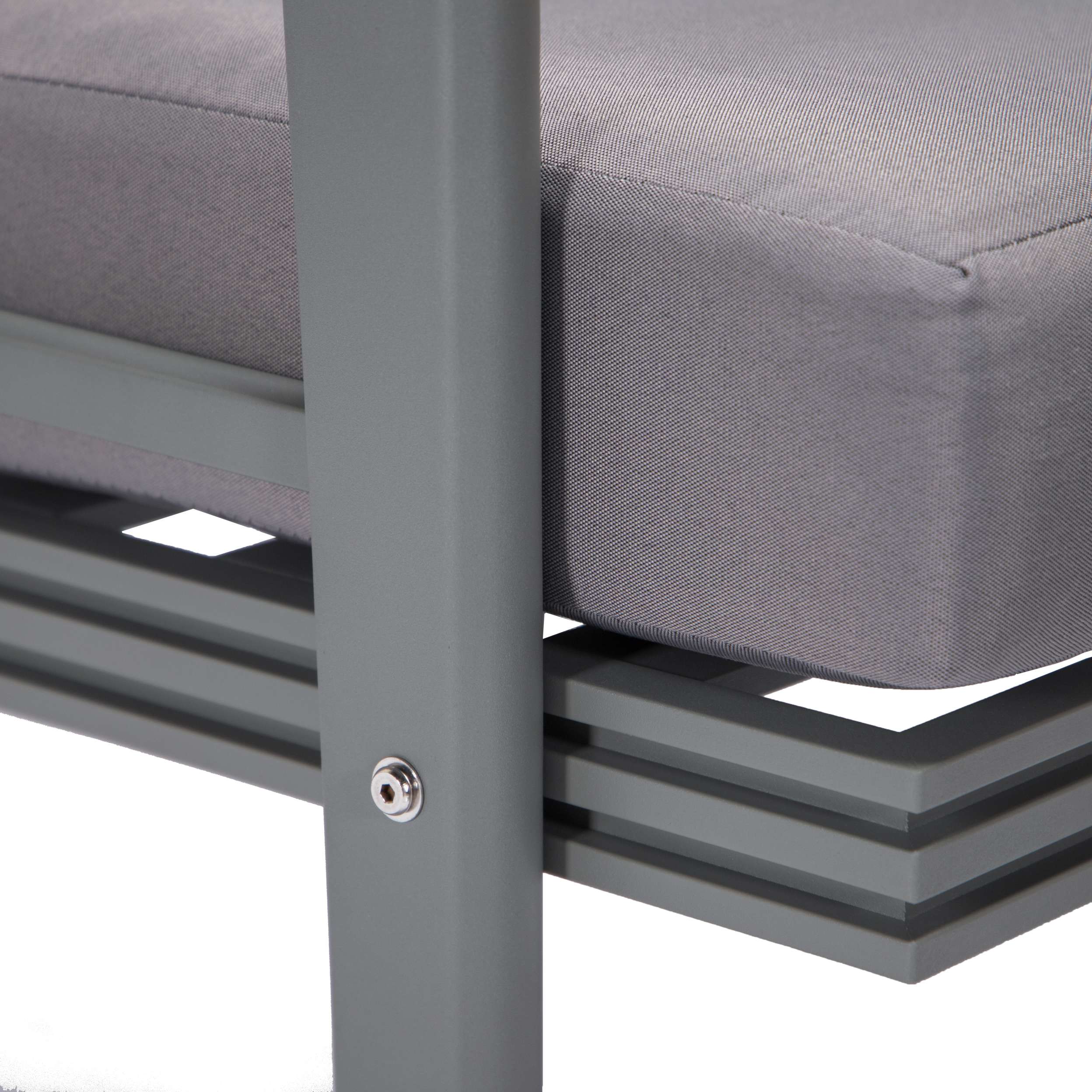 Leisuremod Walbrooke Modern Outdoor Patio Loveseat with Gray Aluminum Frame and Removable Cushions For Patio and Backyard Garden - Image 40