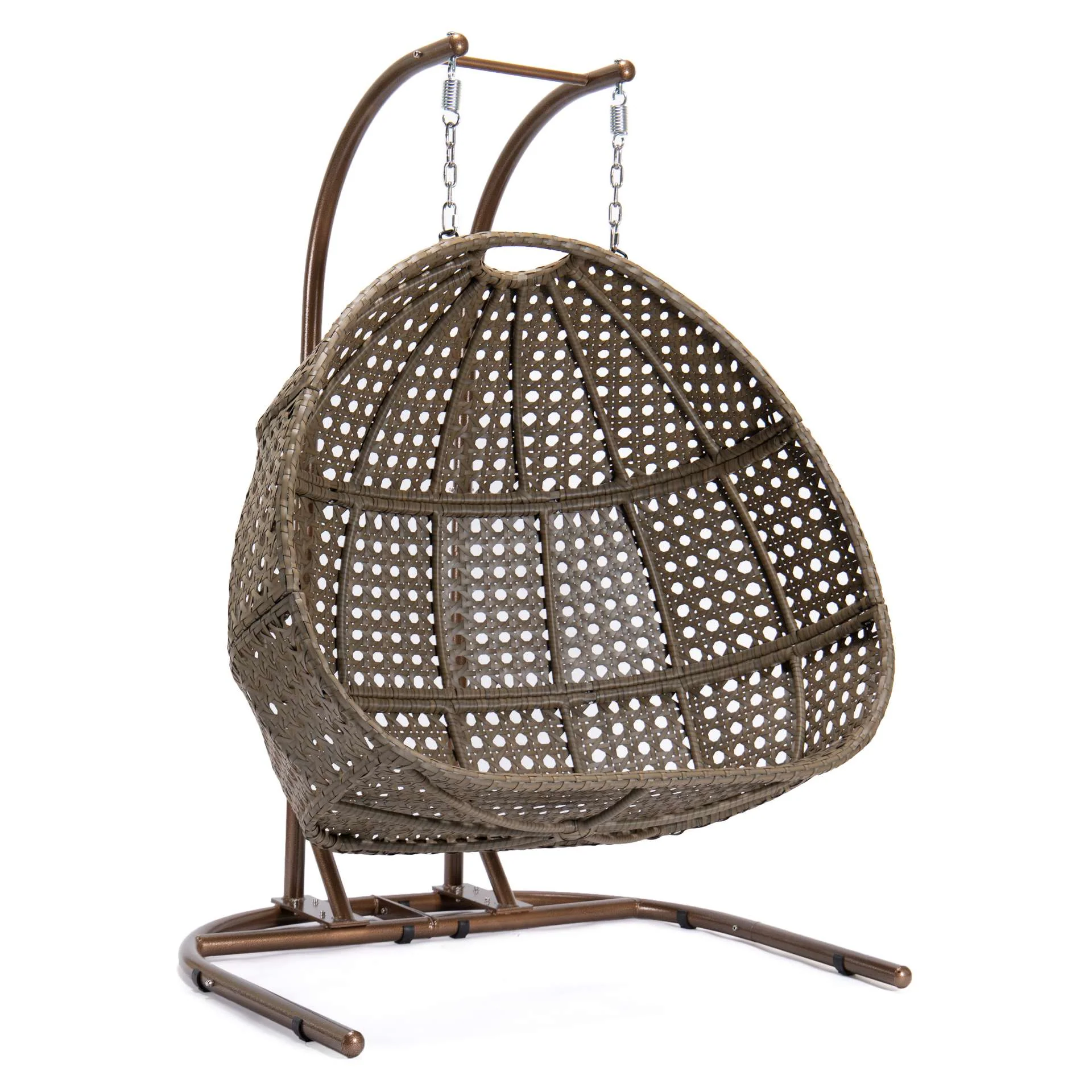 LeisureMod Wicker Hanging Double Egg Swing Chair  - EKDBG-57A - Image 14