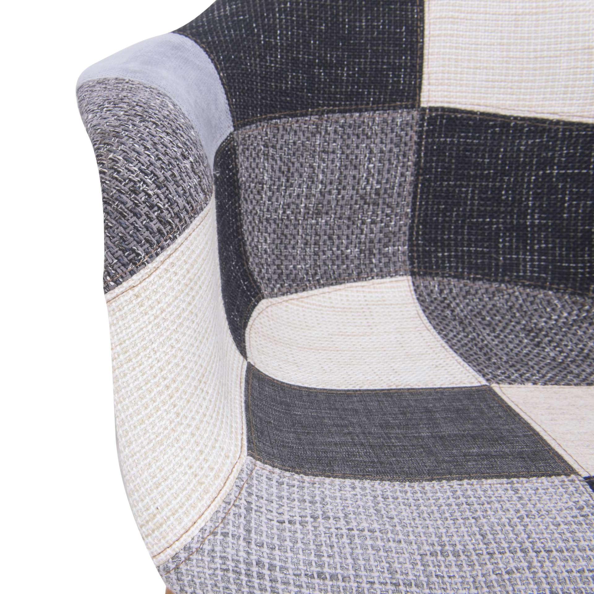 LeisureMod Willow Patchwork Fabric Eiffel Accent Chair - W24FC - Image 4