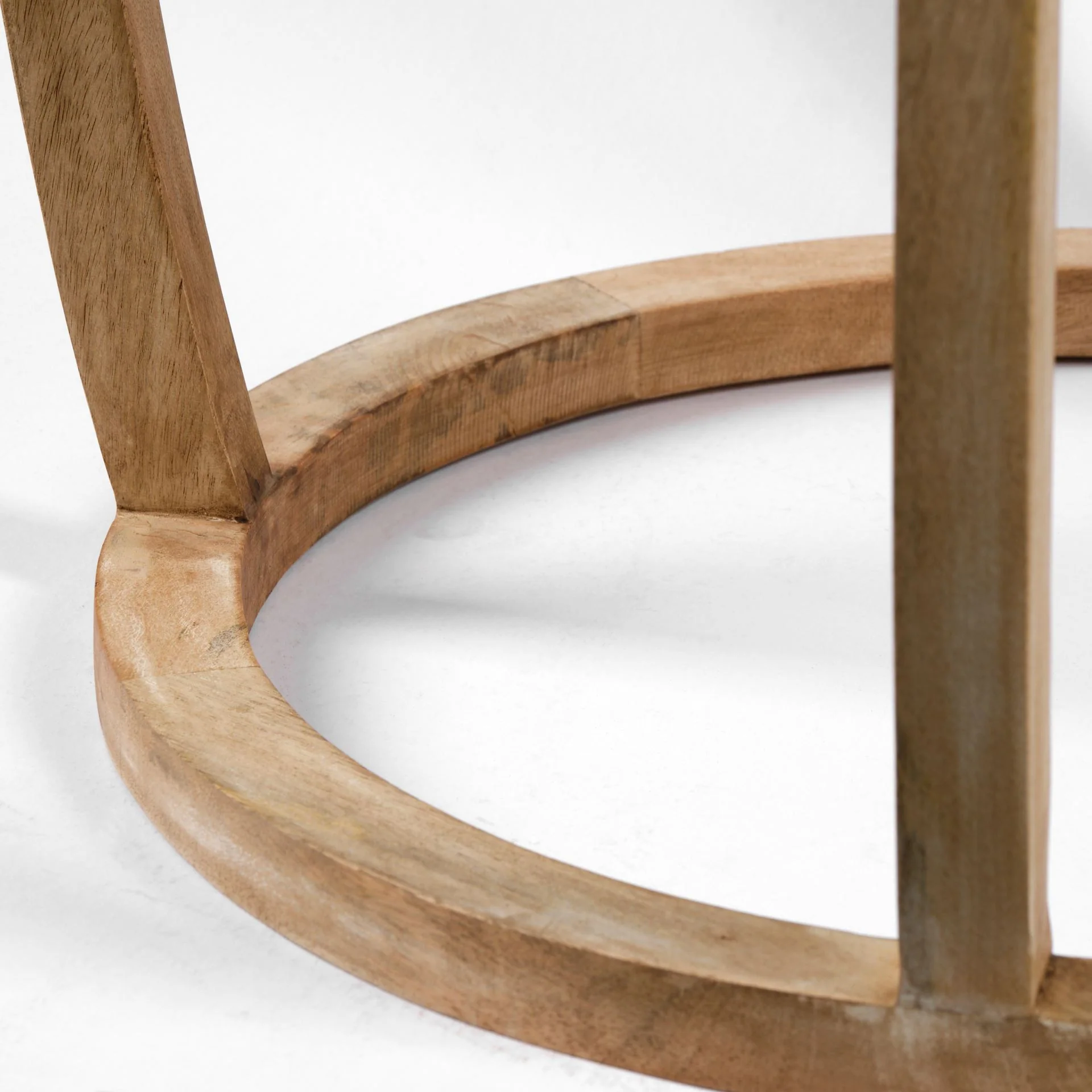 Light Brown Wood Round Top Accent Table with Glass By Homeroots - Image 4