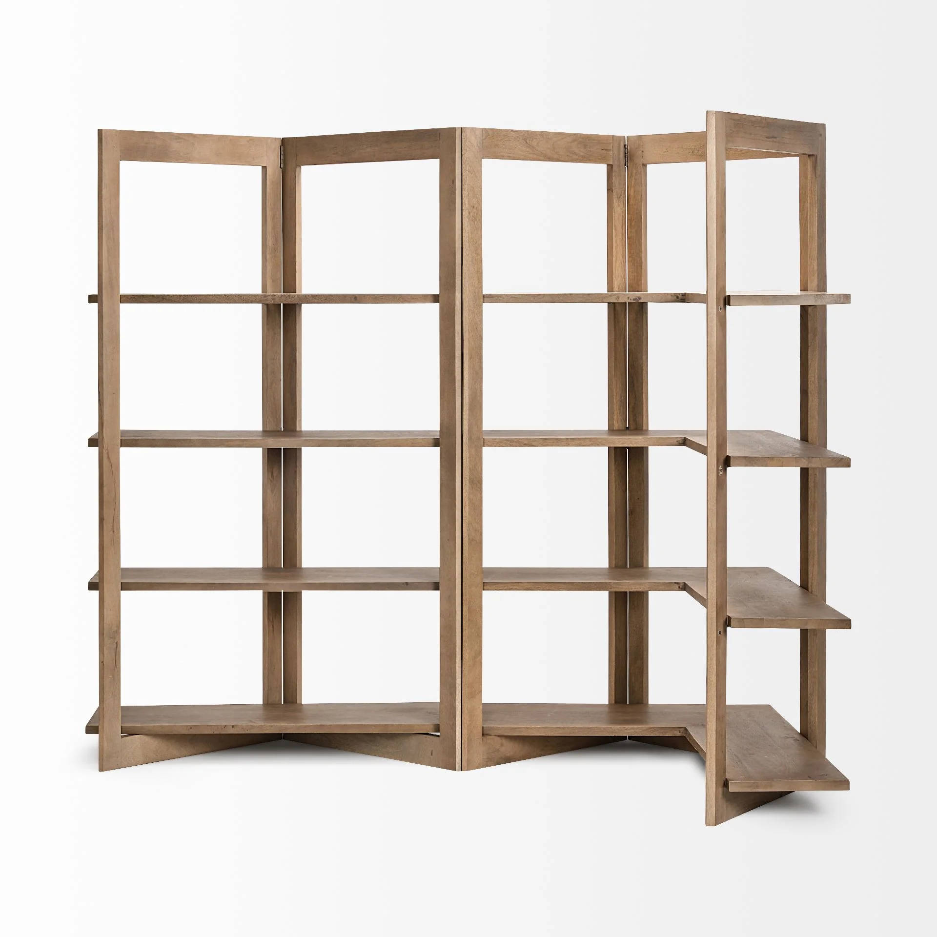 Light Brown Wood Shelving Unit with 4 Shelves By Homeroots - Image 7