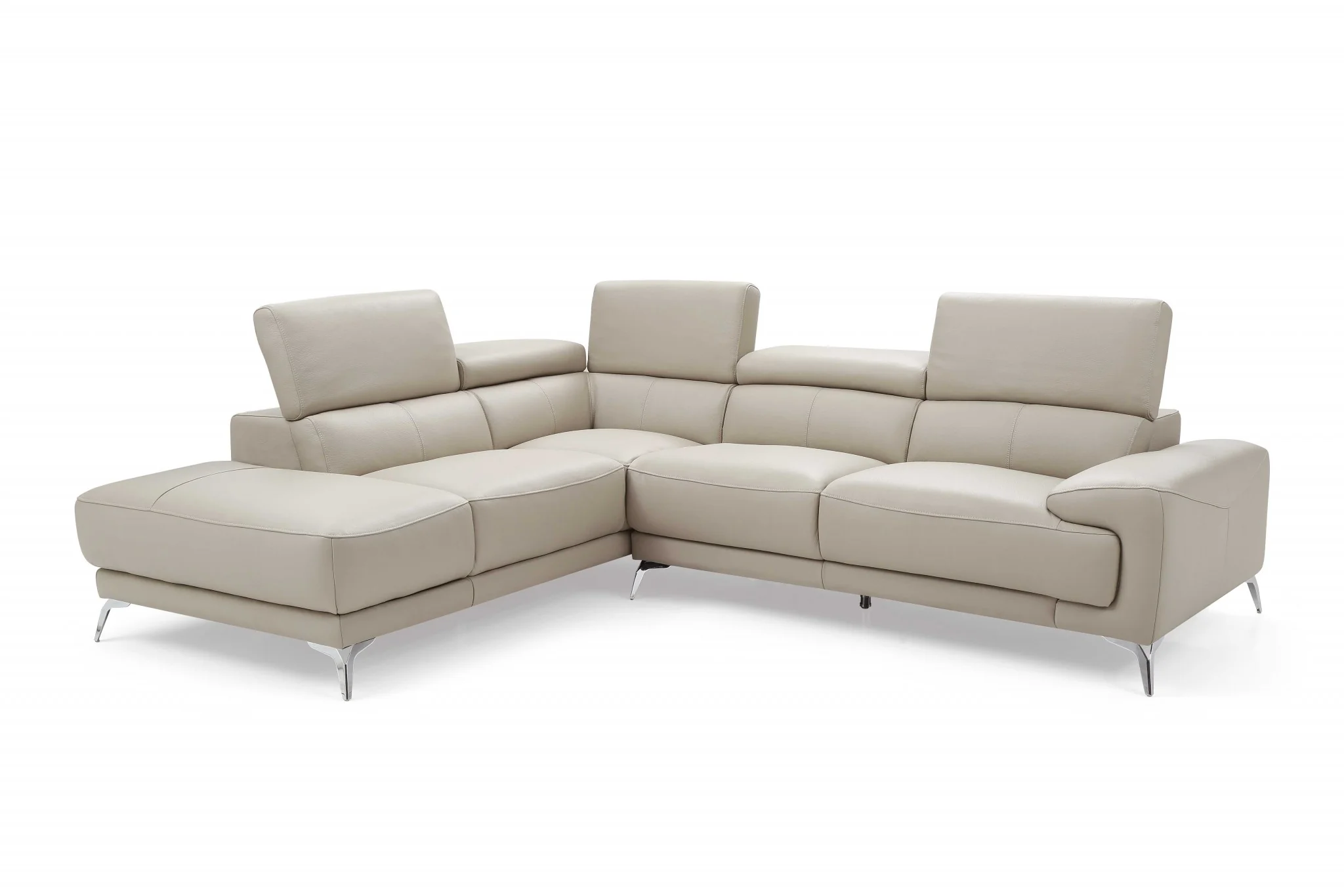 Light Gray Leather Sectional By Homeroots