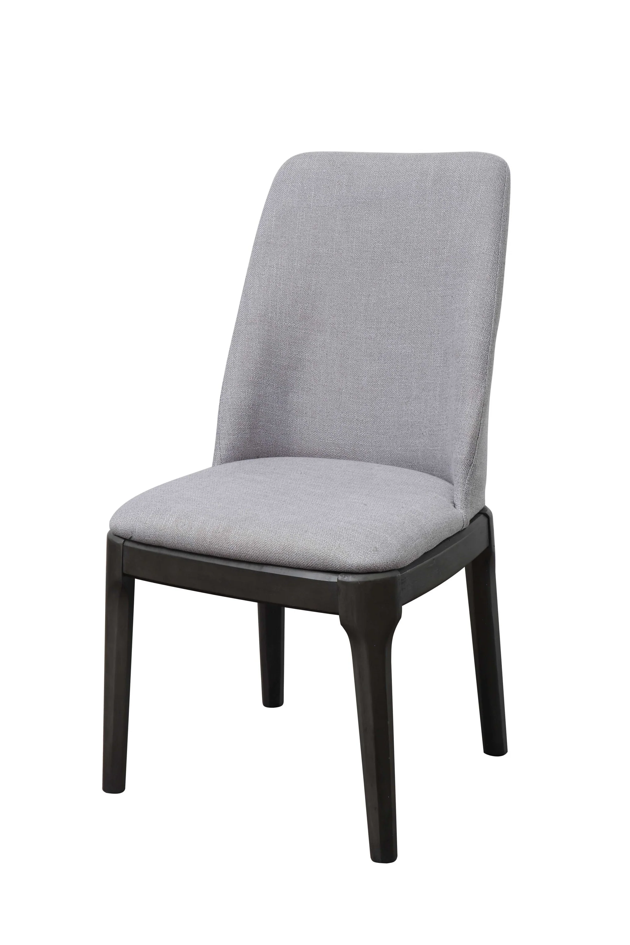 Light Gray Linen Upholstered Seat And Oak Wood Side Chair By Homeroots