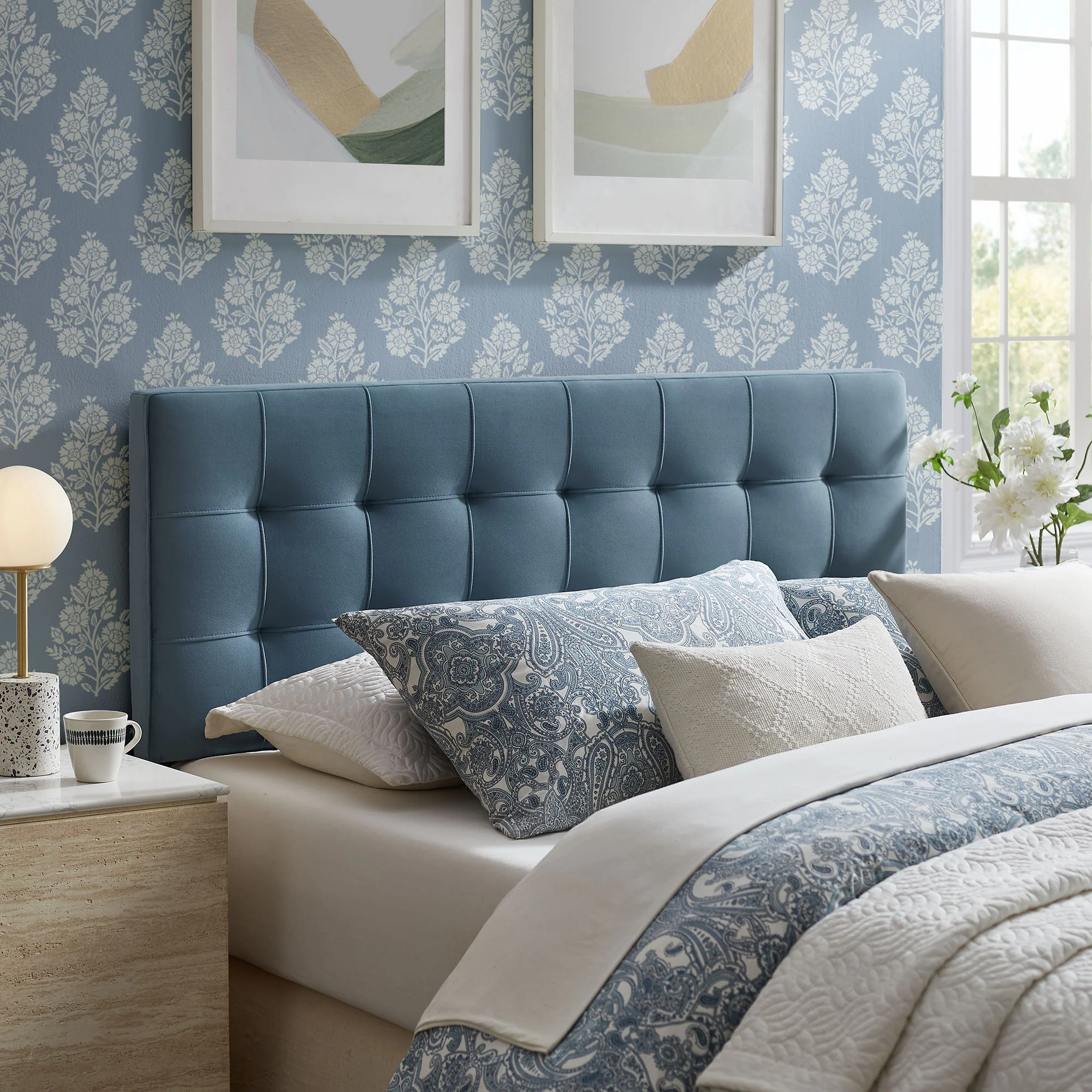 Lily Stain-Resistant Performance Velvet King Size Headboard by Modway - Image 14