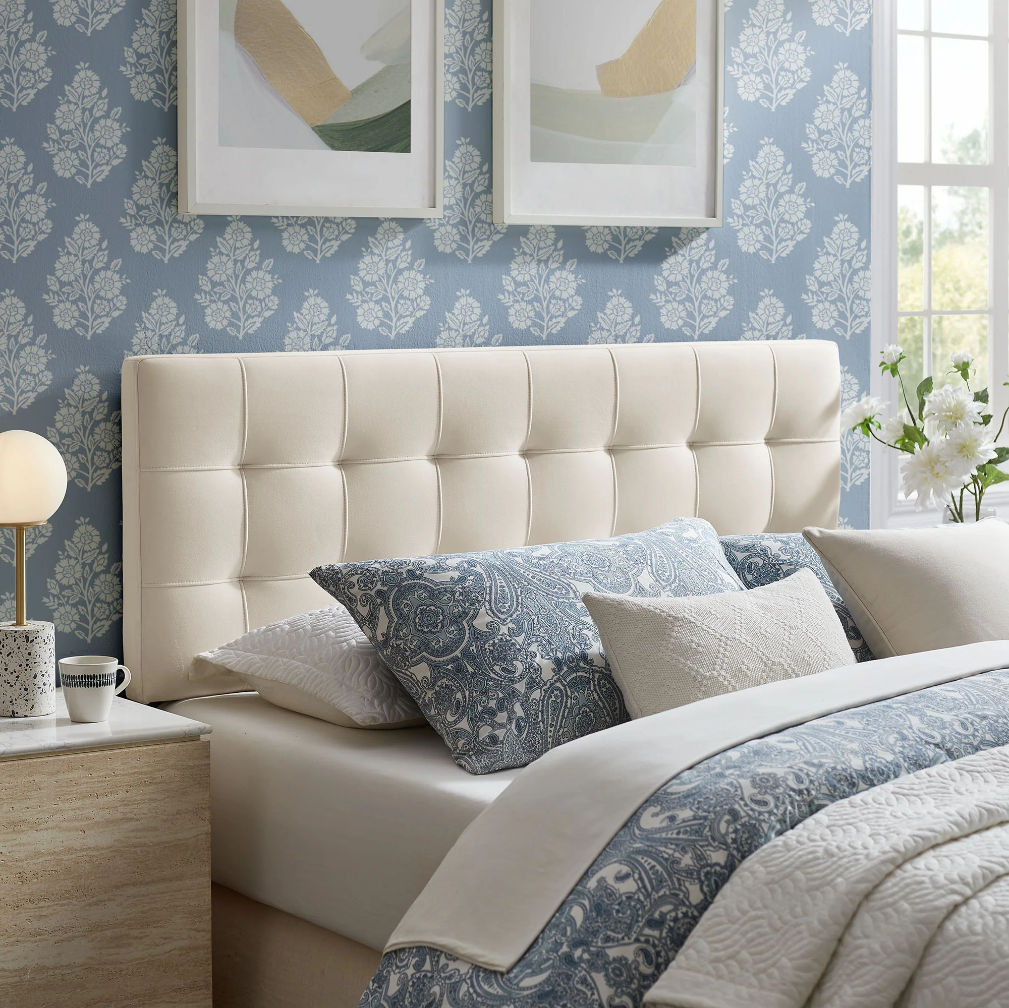 Lily Stain-Resistant Performance Velvet Queen Size Headboard by Modway - Image 6