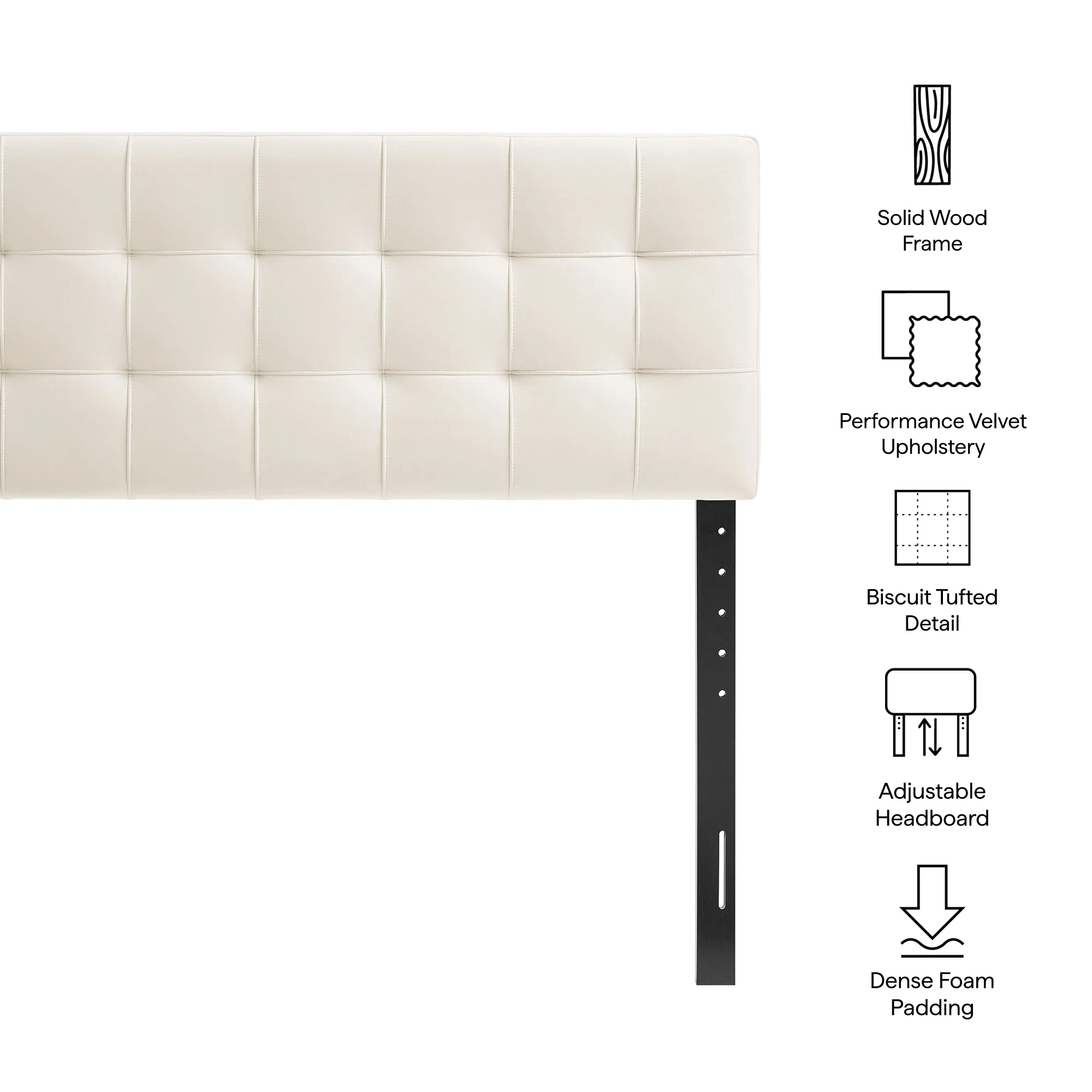 Lily Stain-Resistant Performance Velvet Queen Size Headboard by Modway - Image 7