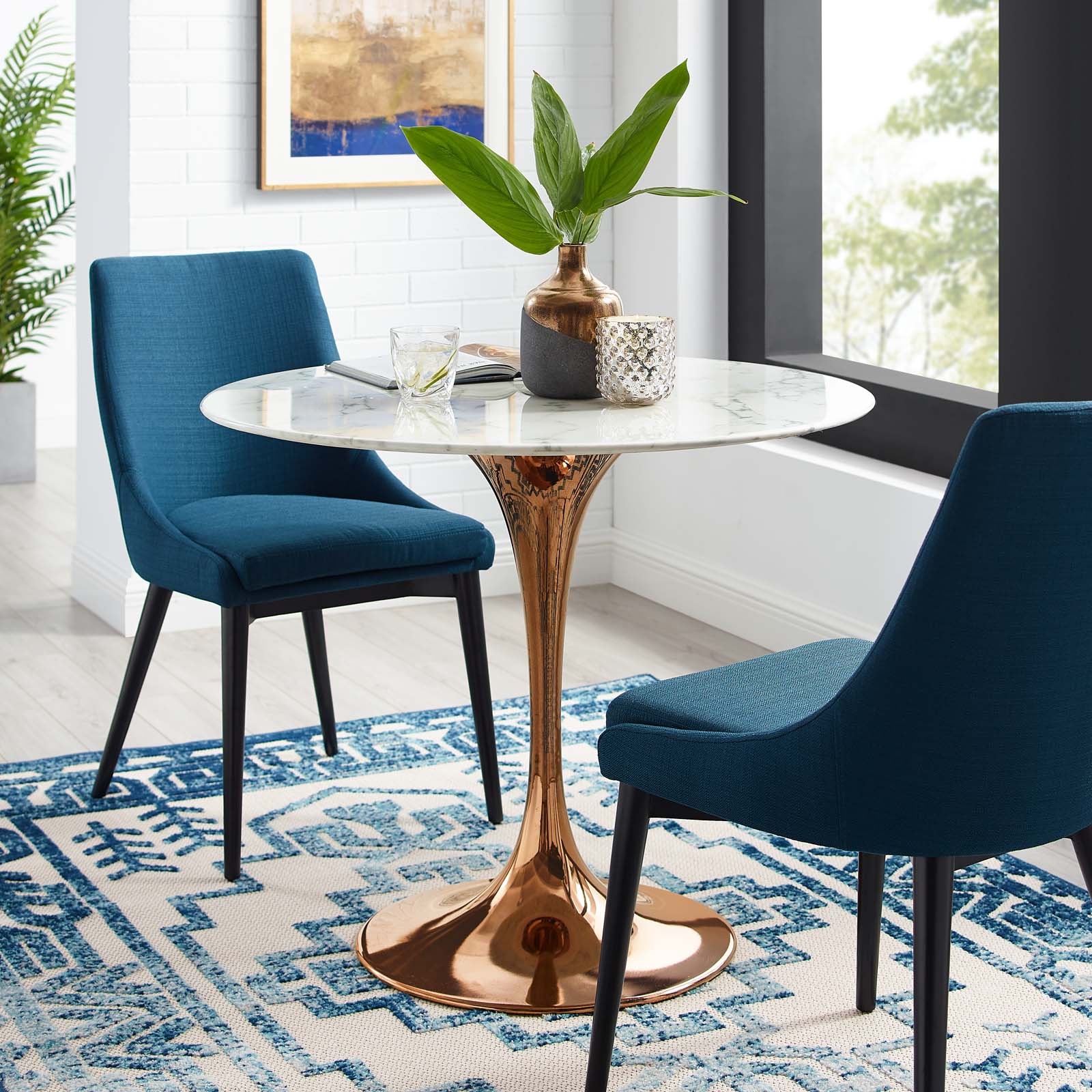 Lippa 36" Round Artificial Marble Dining Table By Modway - EEI-3223