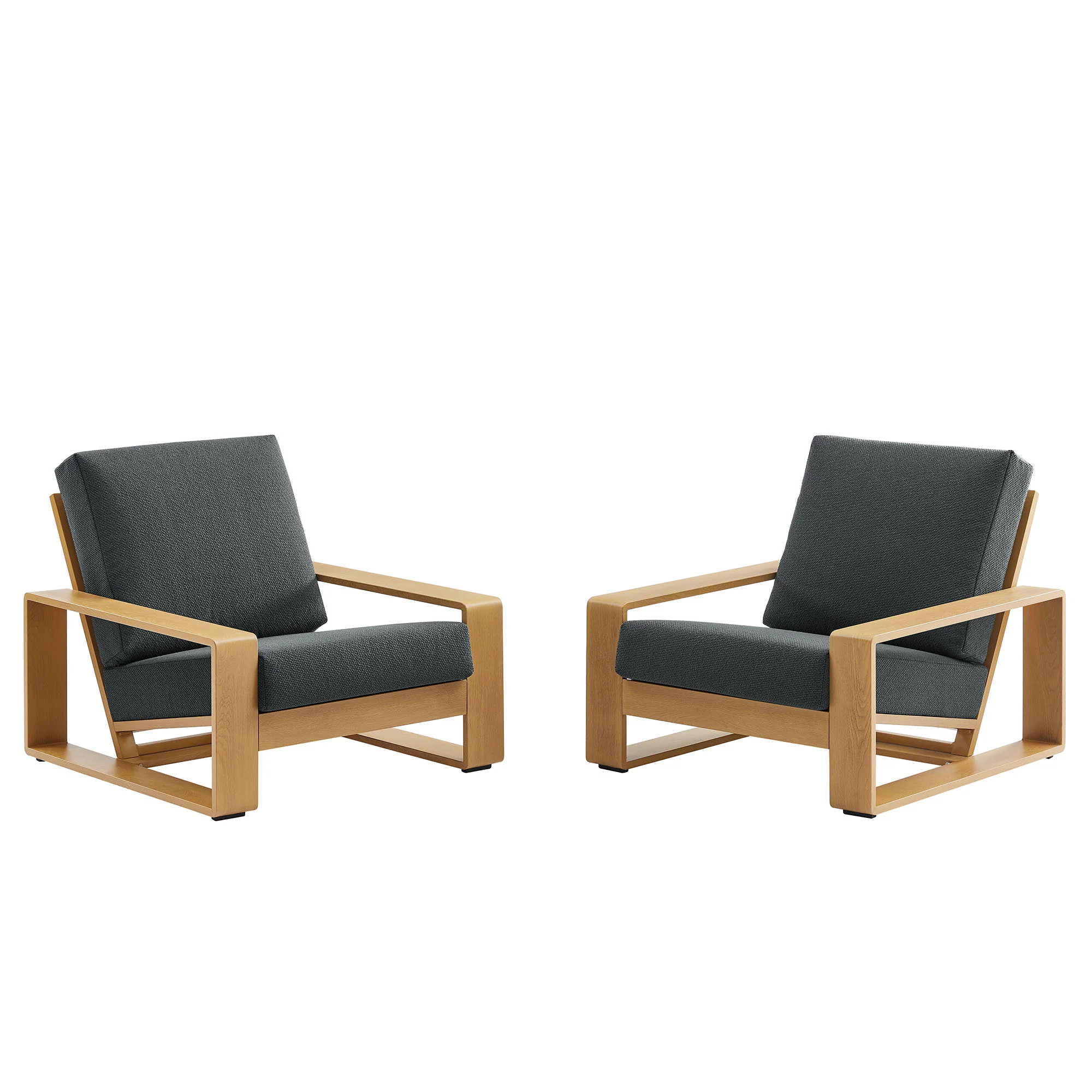 Lirienne Outdoor Patio Aluminum Faux Wood Armchairs Set of 2 by Modway - Image 2