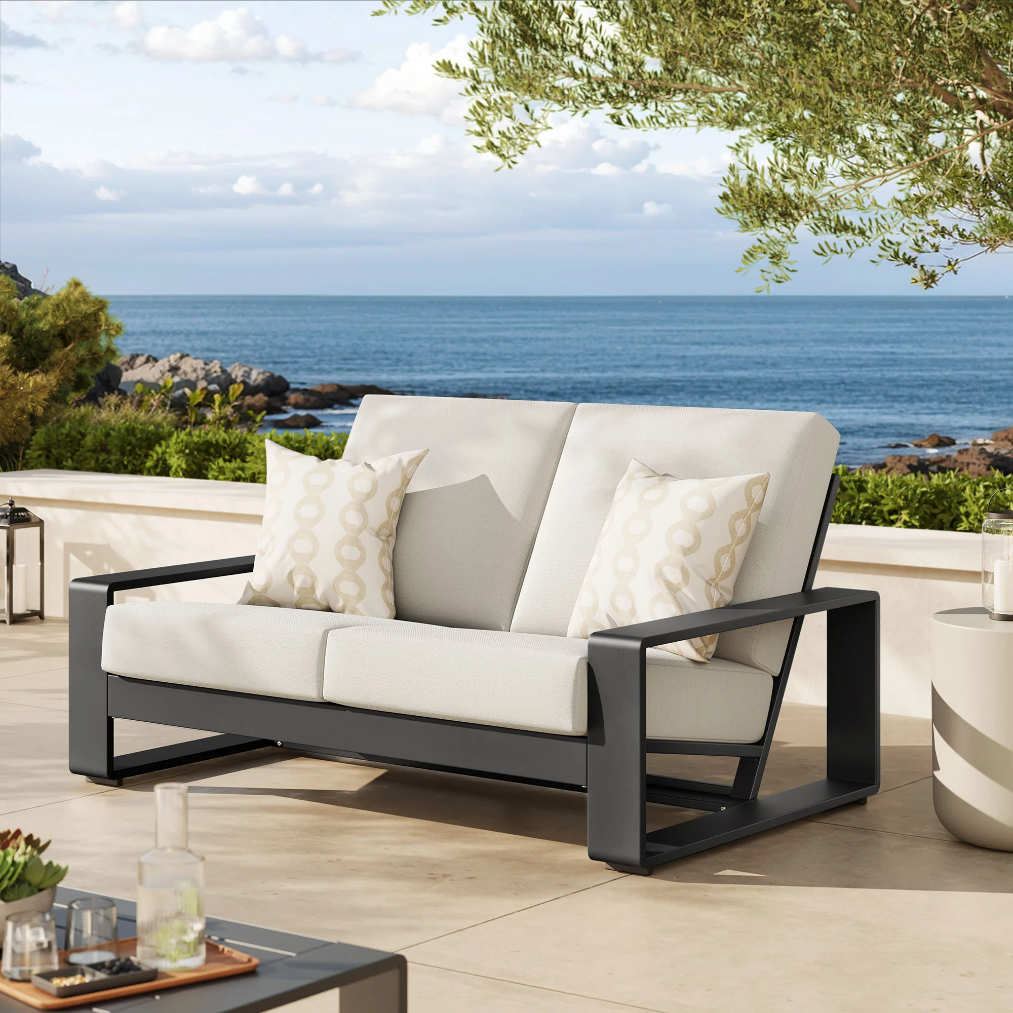 Lirienne Outdoor Patio Aluminum Loveseat by Modway