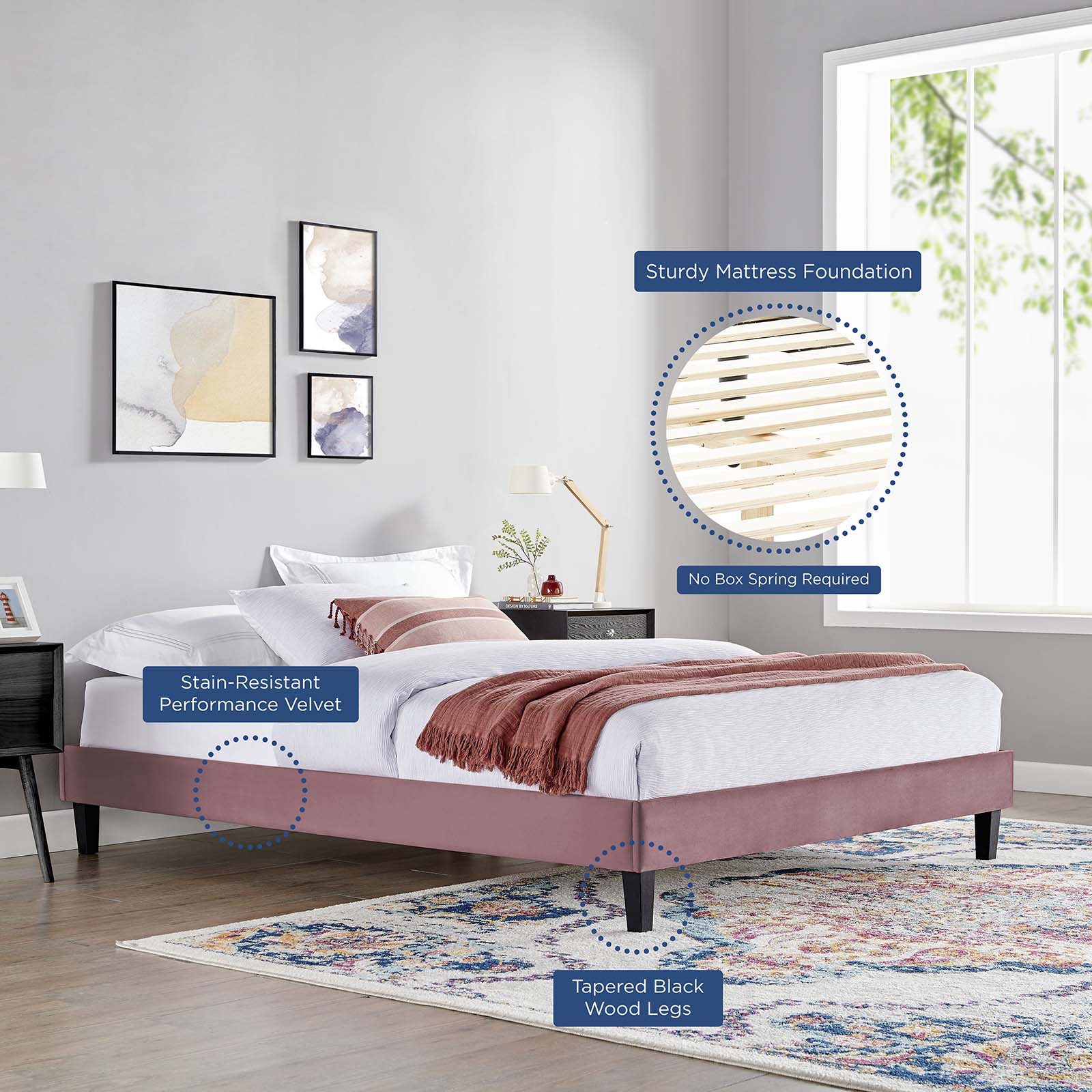 Liva Performance Velvet King Bed By Modway - MOD-6846 - Image 14