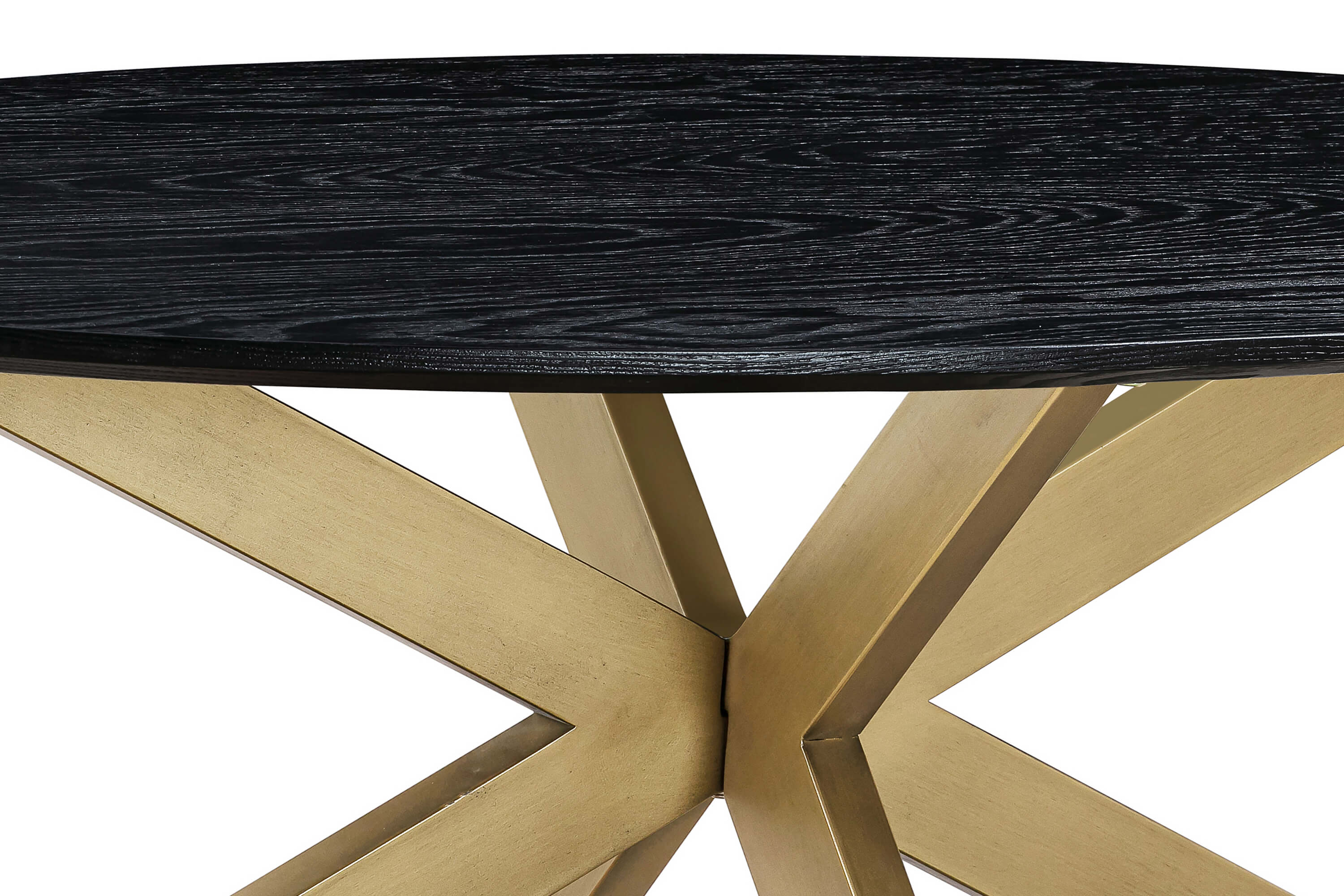 Lombard Oval Coffee Table in Black Brushed Oak Wood By Armen Living - Image 5
