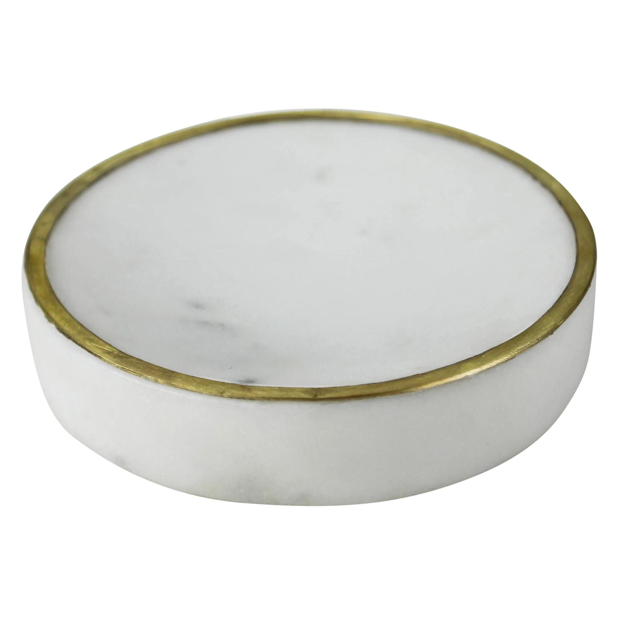 Loren Soap Dish, Marble & Brass Set Of 2 By HomArt